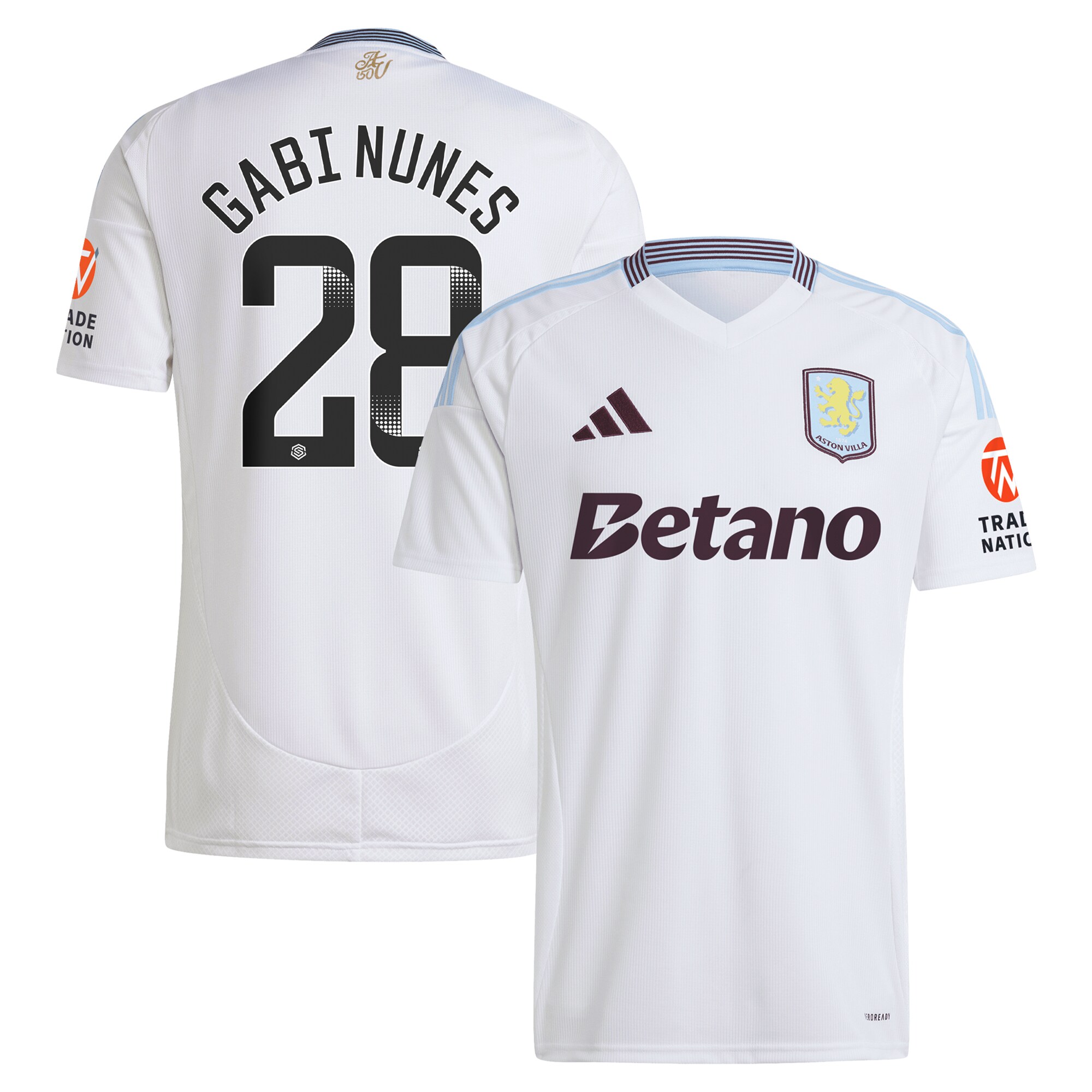 aston villa adidas wsl away shirt 2024-25 with gabi nunes 28 printing Collection - Official Aston Villa Kits