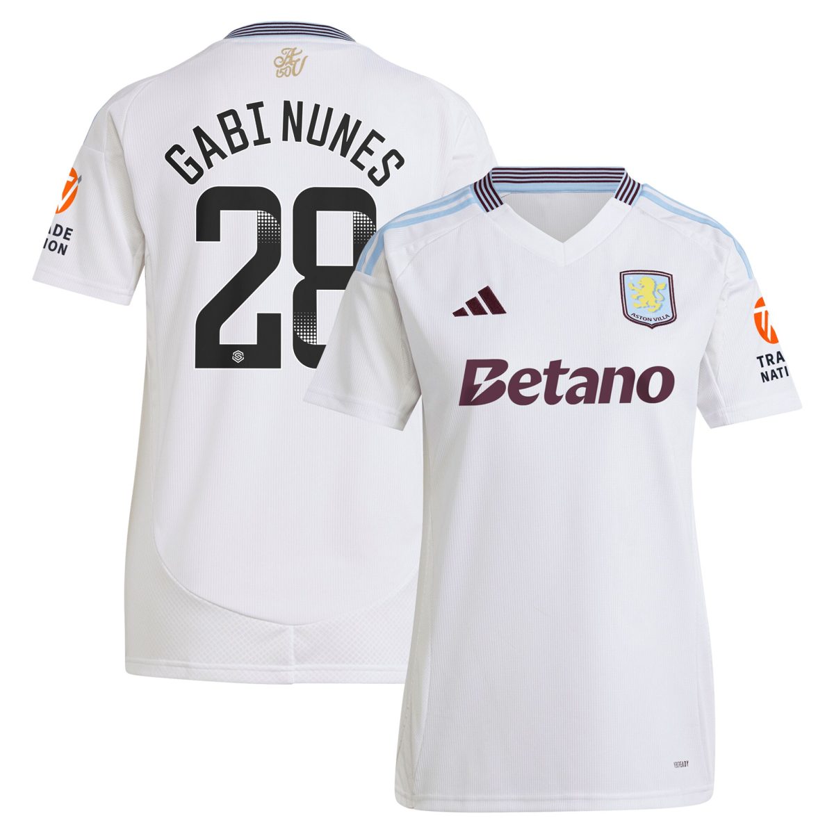 aston villa adidas wsl away shirt 2024-25 – womens with gabi nunes 28 printing Collection - Official Aston Villa Kits