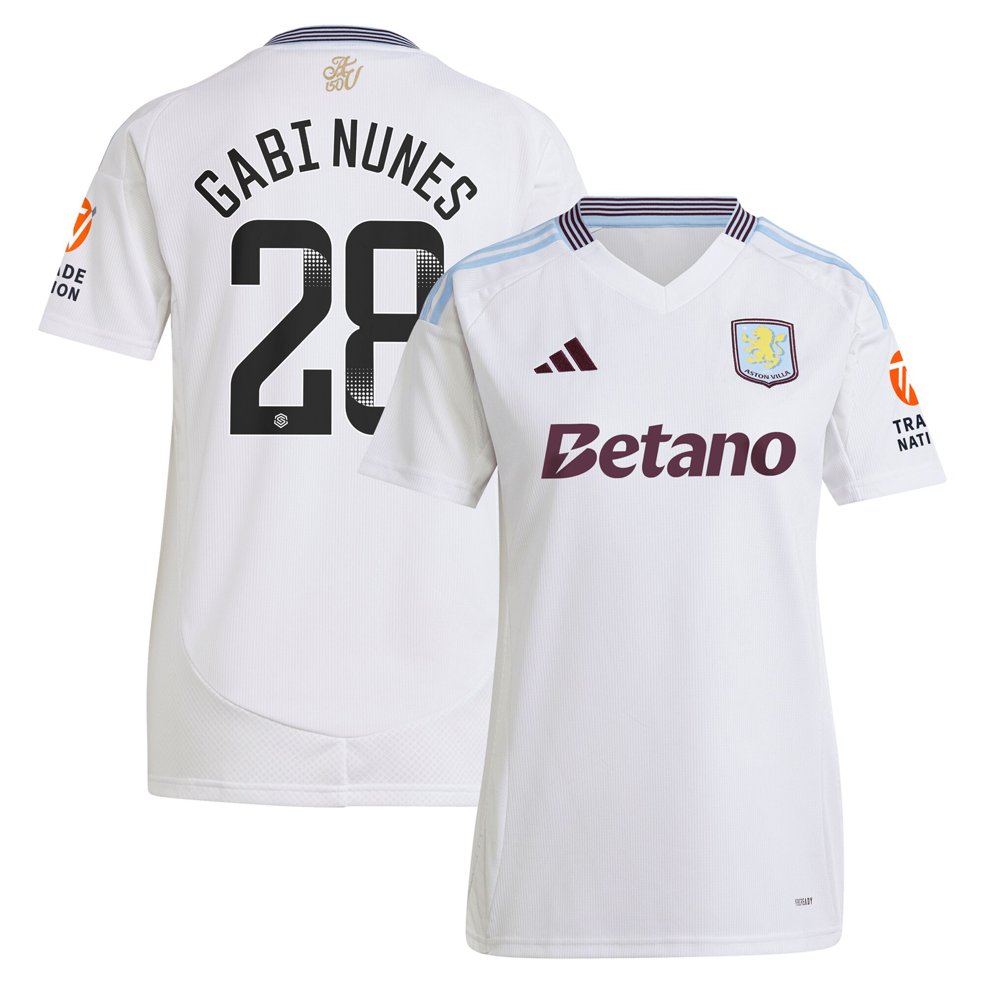 aston villa adidas wsl away shirt 2024-25 – womens with gabi nunes 28 printing Collection - Official Aston Villa Kits