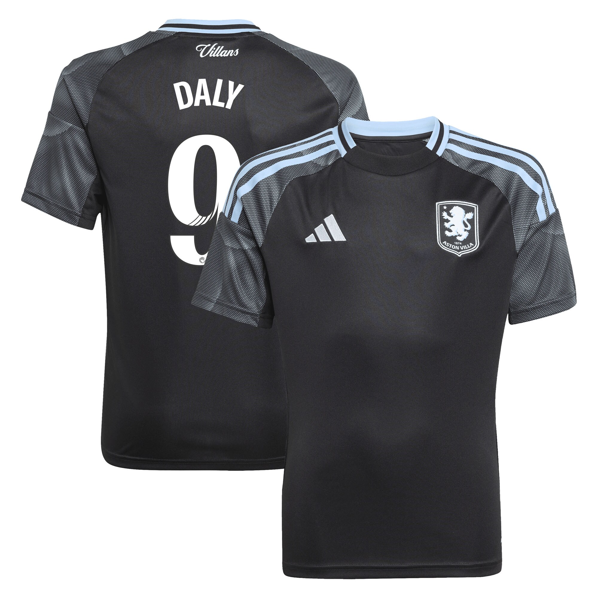 aston villa adidas wsl away shirt 2025-26 – kids with daly 9 printing Collection - Official Aston Villa Kits
