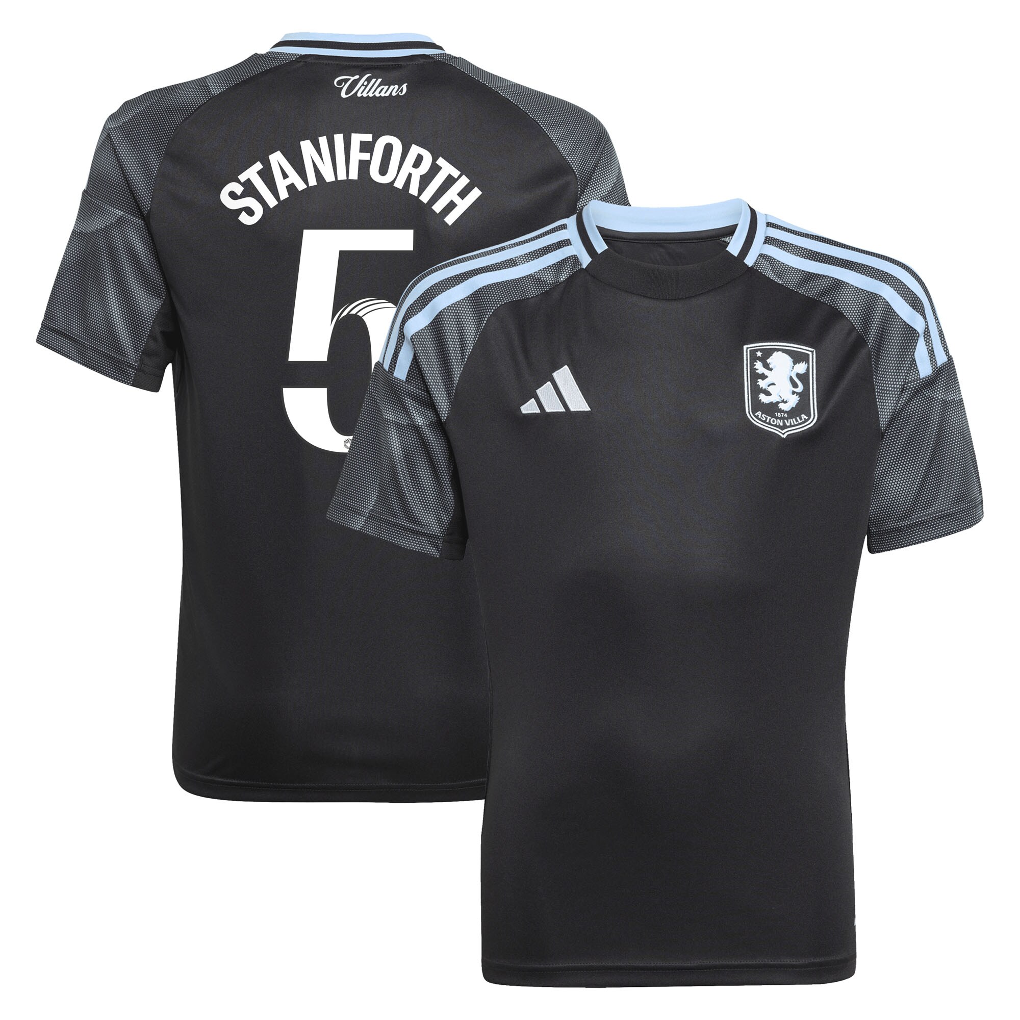 aston villa adidas wsl away shirt 2025-26 – kids with staniforth 5 printing Collection - Official Aston Villa Kits