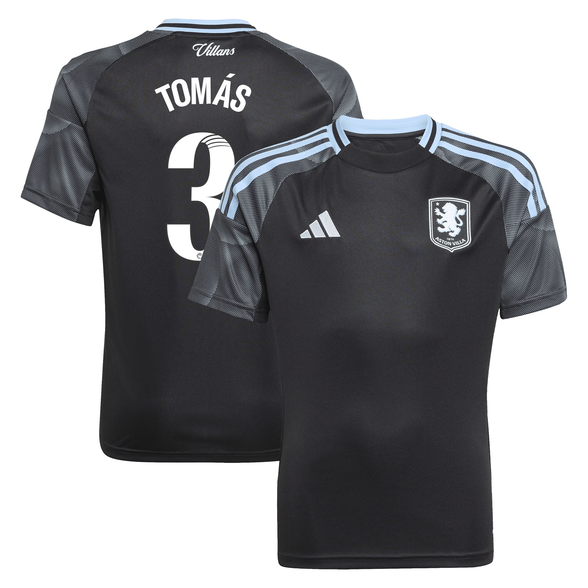 aston villa adidas wsl away shirt 2025-26 – kids with tomás 3 printing Collection - Official Aston Villa Kits