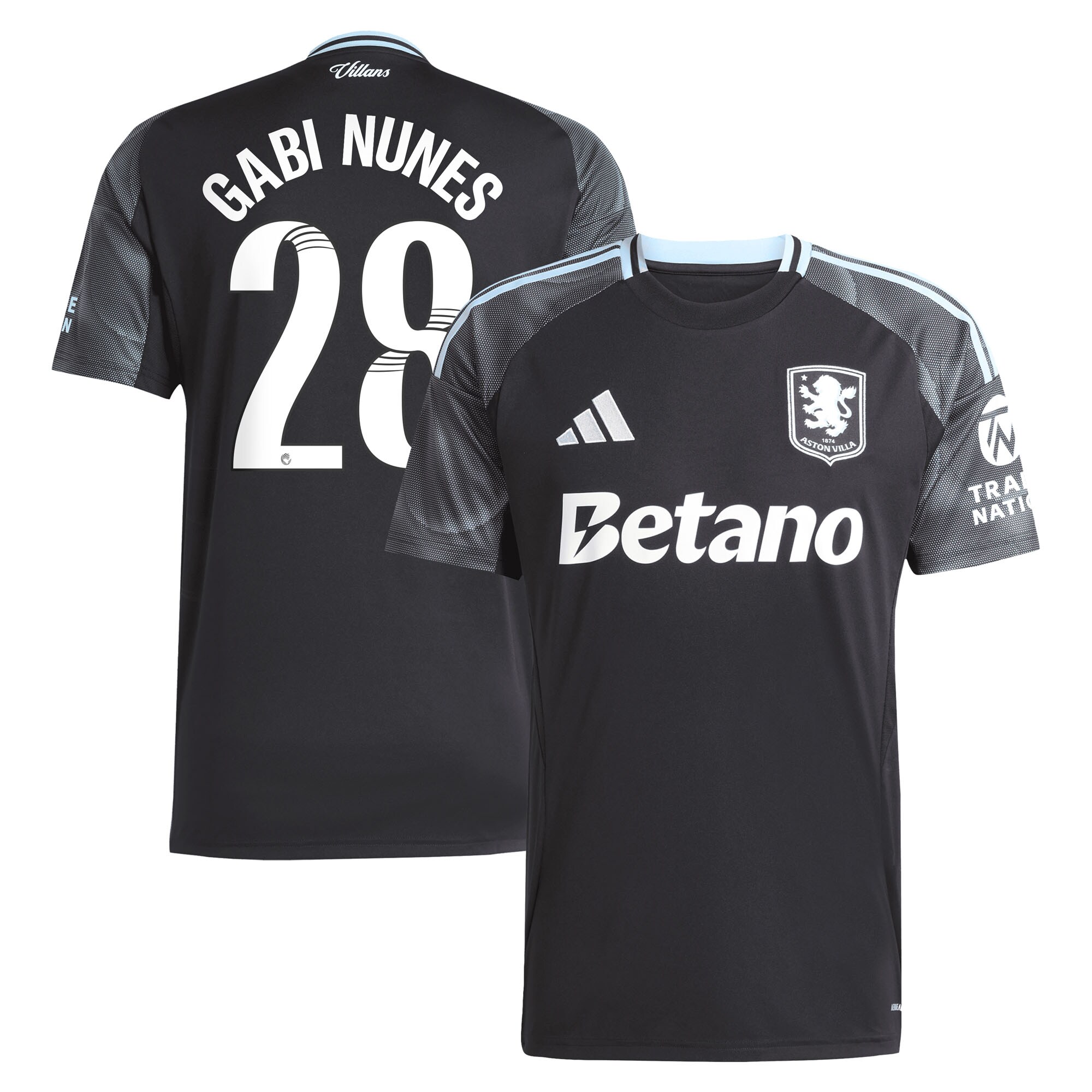 aston villa adidas wsl away shirt 2025-26 with gabi nunes 28 printing Collection - Official Aston Villa Kits