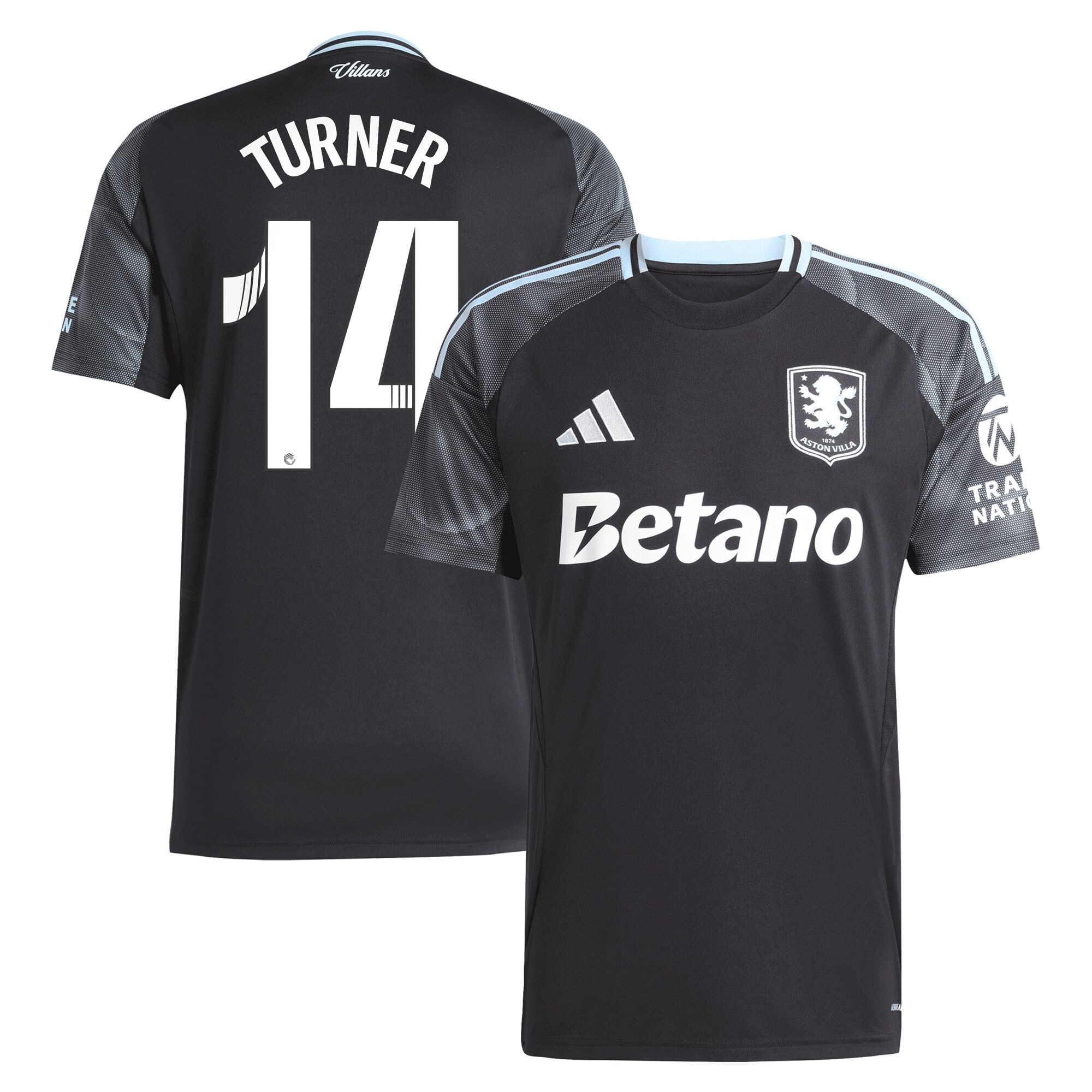 aston villa adidas wsl away shirt 2025-26 with turner 14 printing Collection - Official Aston Villa Kits