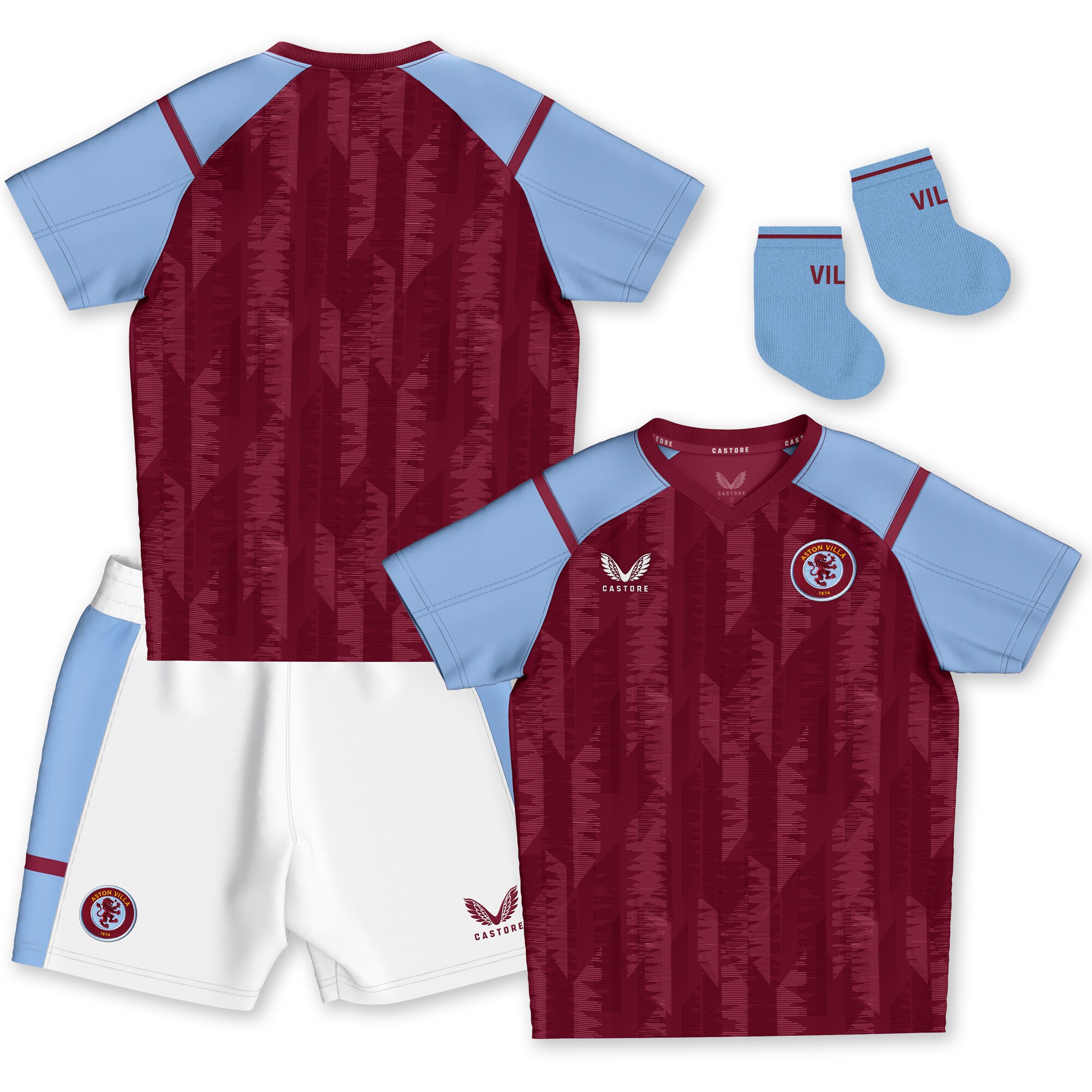 aston villa castore home baby kit 2023-24 Collection - Official Aston Villa Kits