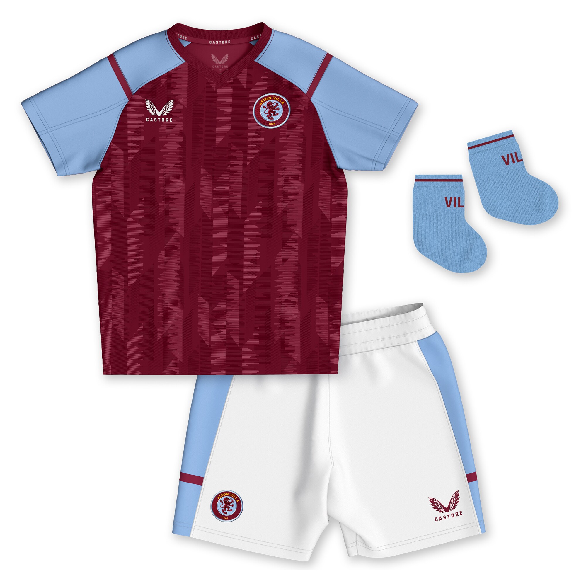 aston villa castore home baby kit 2023-24 Collection - Official Aston Villa Kits