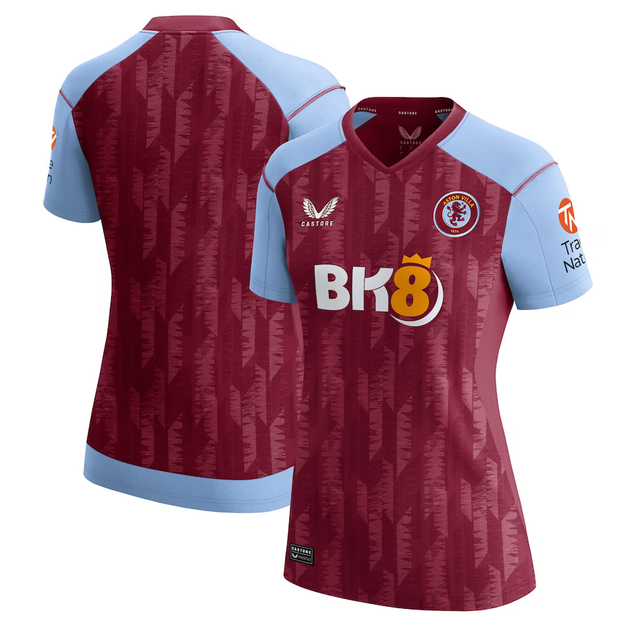 aston villa castore home shirt 2023-24 – womens with custom printing Collection - Official Aston Villa Kits