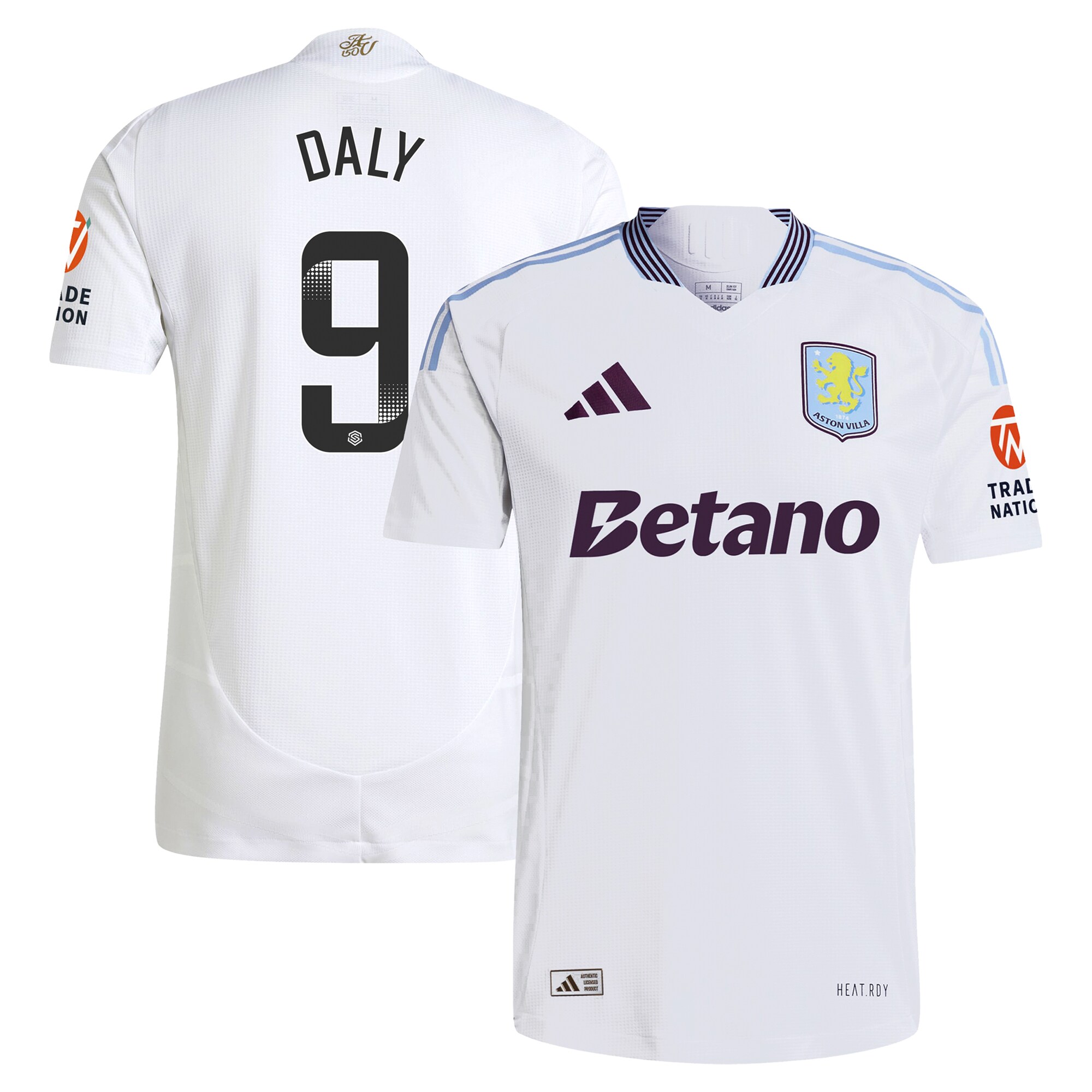 aston villa wsl adidas away authentic shirt 2024-25 with daly 9 printing Collection - Official Aston Villa Kits