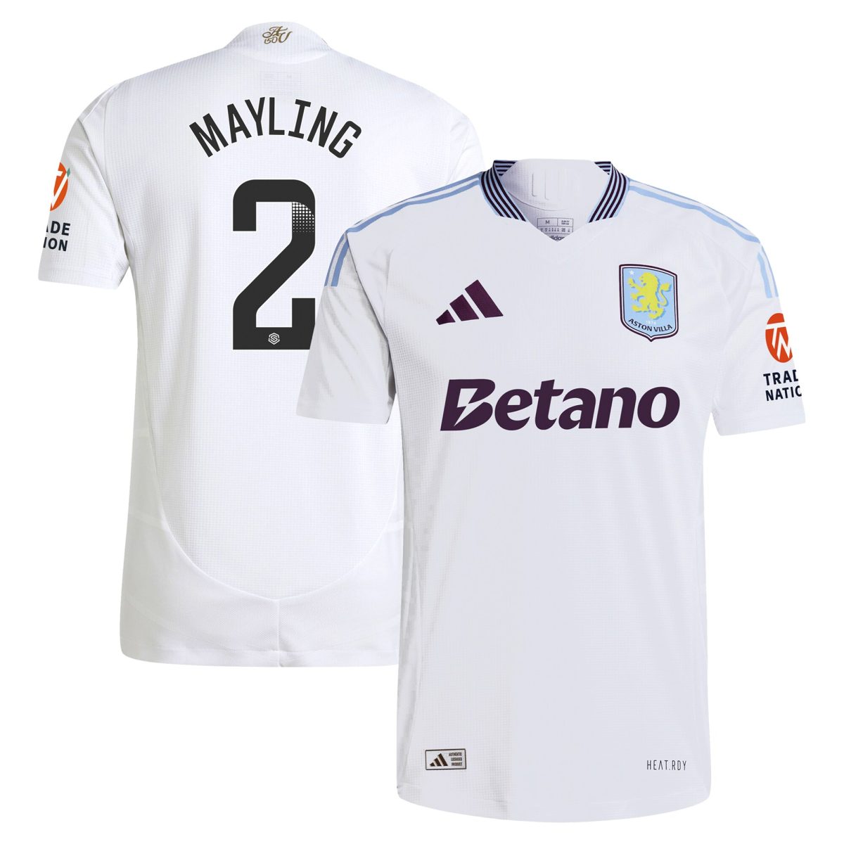 aston villa wsl adidas away authentic shirt 2024-25 with mayling 2 printing Collection - Official Aston Villa Kits