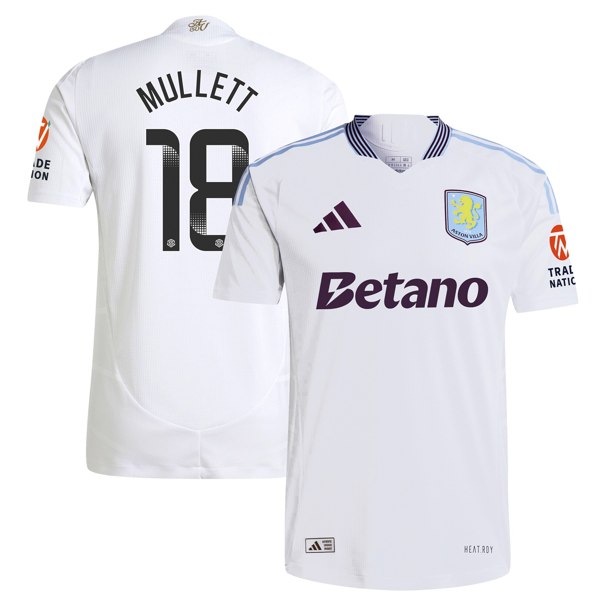 aston villa wsl adidas away authentic shirt 2024-25 with mullett 18 printing Collection - Official Aston Villa Kits