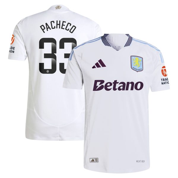 aston villa wsl adidas away authentic shirt 2024-25 with pacheco 33 printing Collection - Official Aston Villa Kits