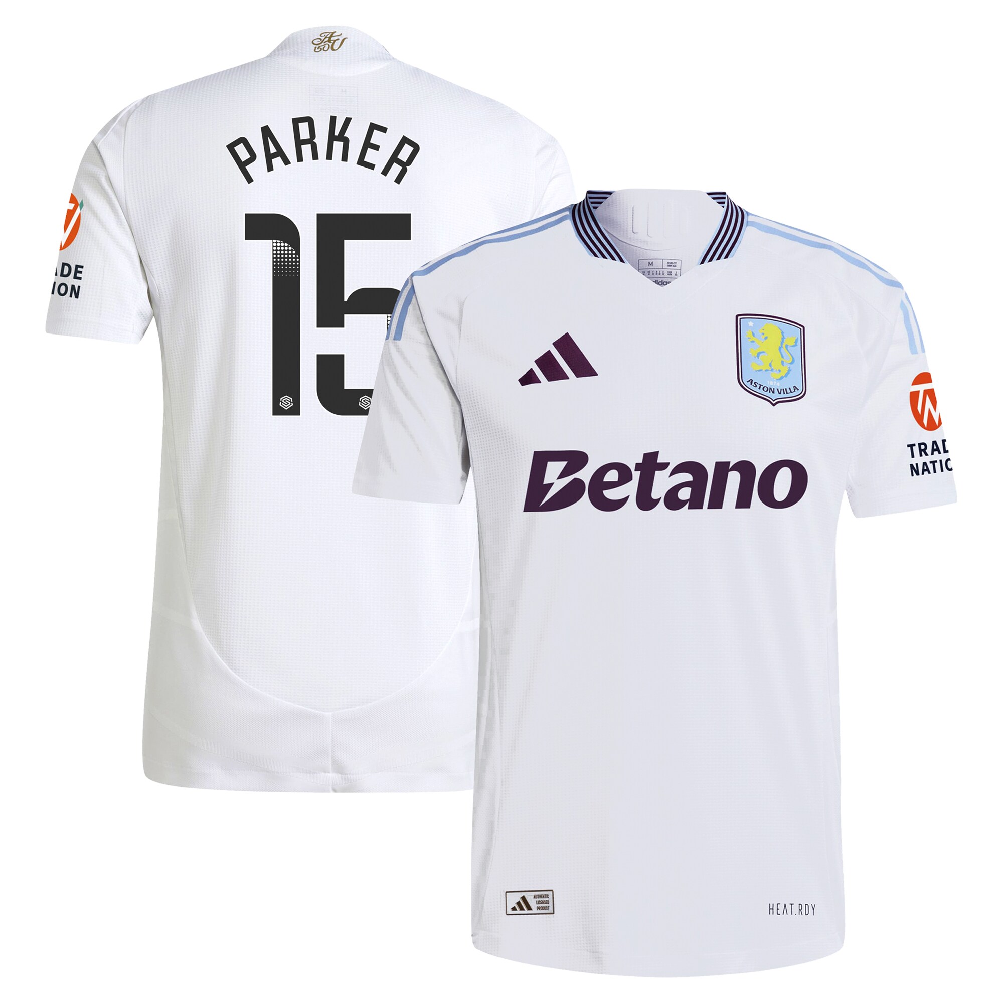 aston villa wsl adidas away authentic shirt 2024-25 with parker 15 printing Collection - Official Aston Villa Kits