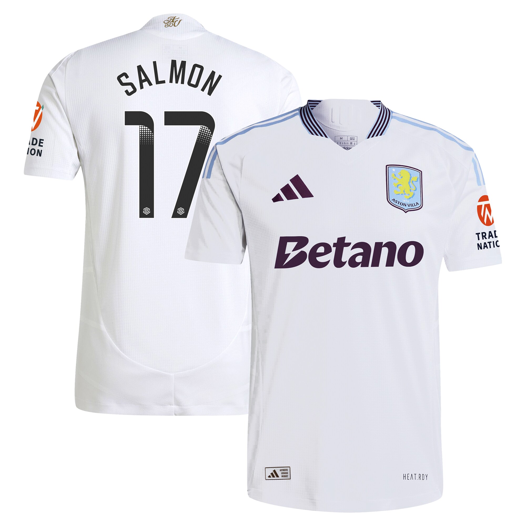 aston villa wsl adidas away authentic shirt 2024-25 with salmon 17 printing Collection - Official Aston Villa Kits
