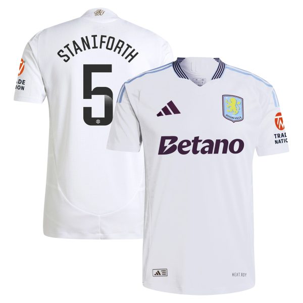 aston villa wsl adidas away authentic shirt 2024-25 with staniforth 5 printing Collection - Official Aston Villa Kits