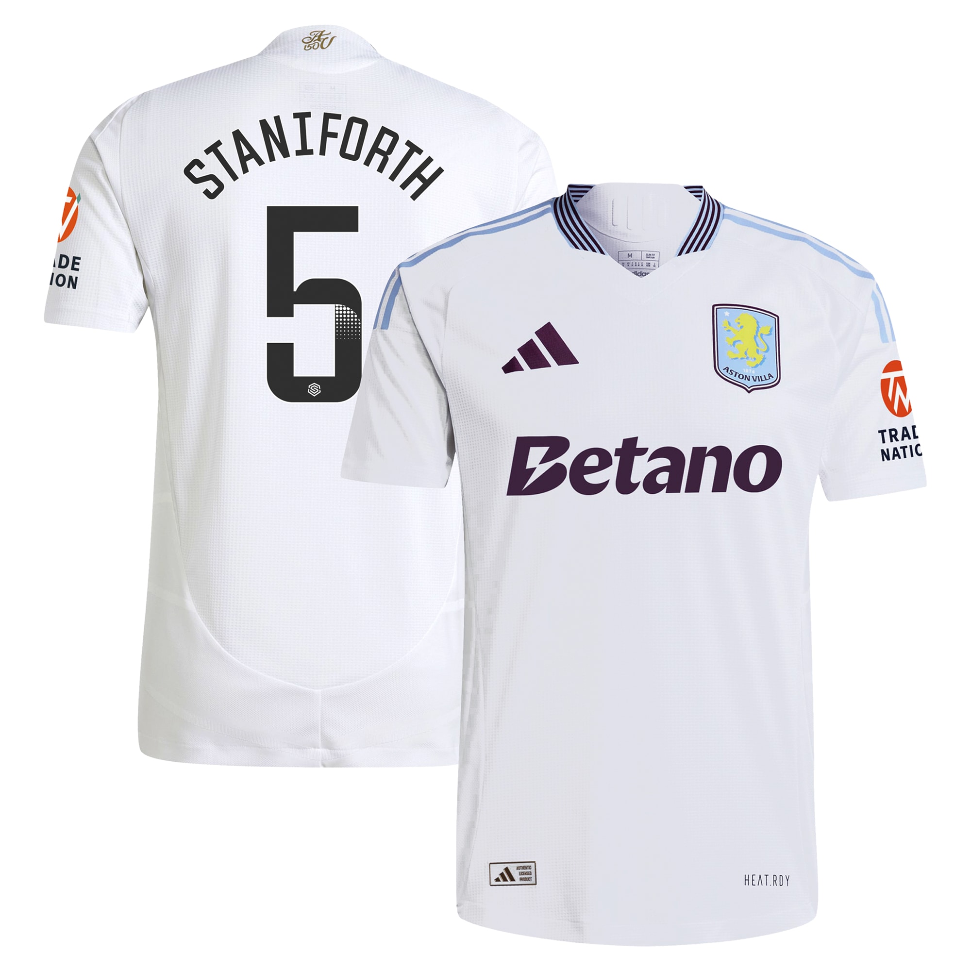 aston villa wsl adidas away authentic shirt 2024-25 with staniforth 5 printing Collection - Official Aston Villa Kits