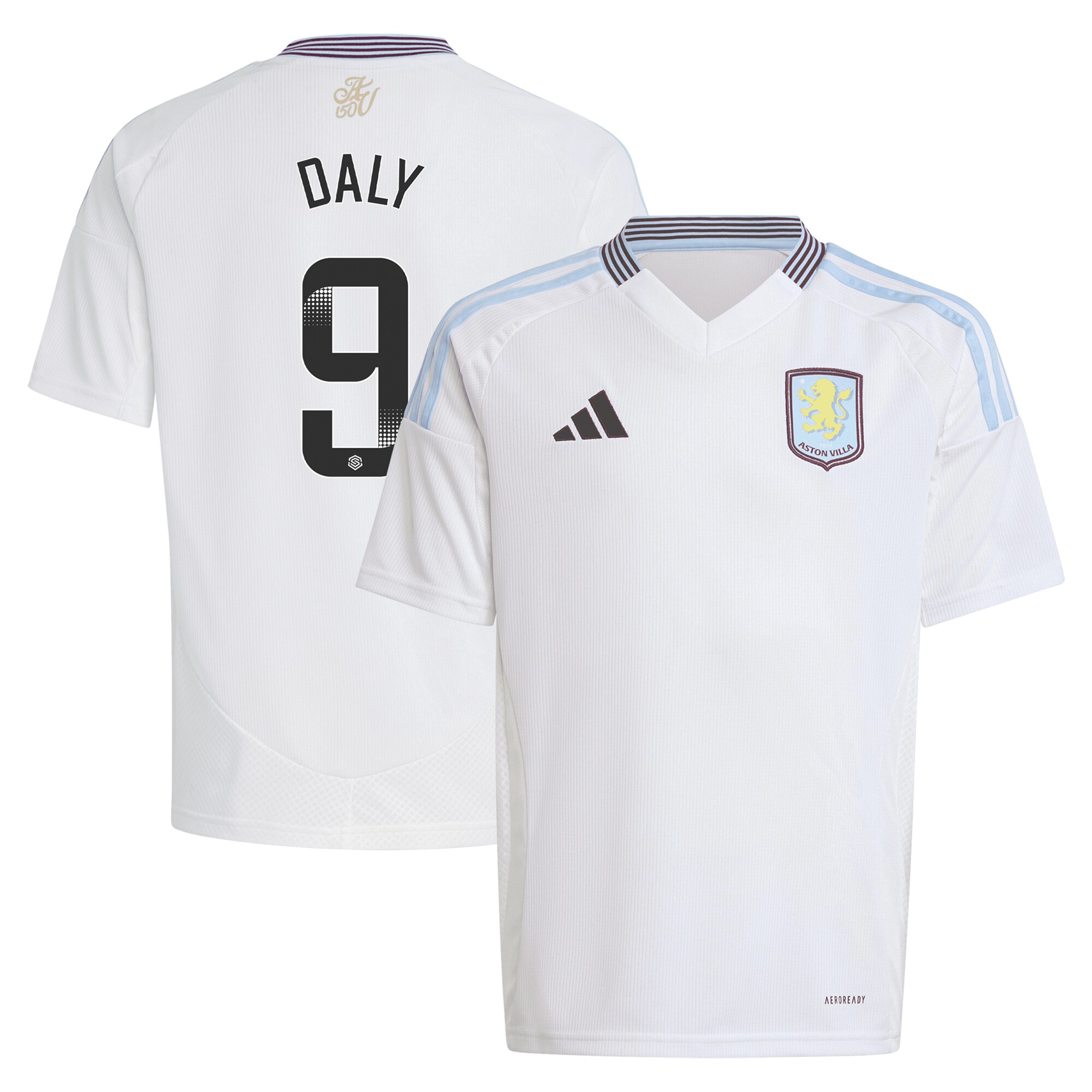 aston villa wsl adidas away shirt 2024-25 – kids with daly 9 printing Collection - Official Aston Villa Kits