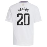 aston villa wsl adidas away shirt 2024-25 – kids with hanson 20 printing Collection - Official Aston Villa Kits