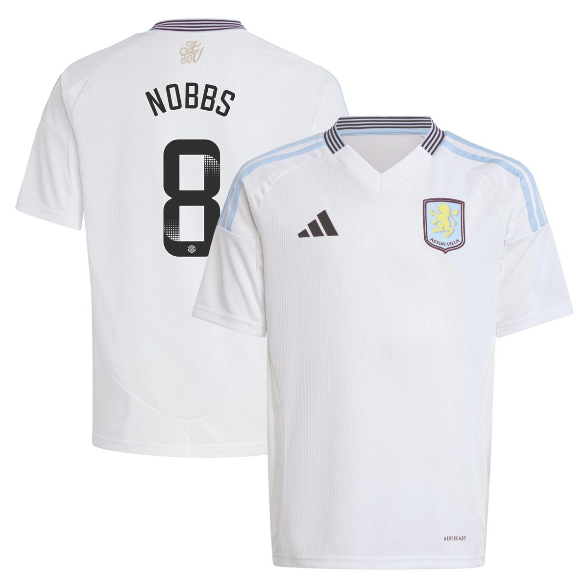 aston villa wsl adidas away shirt 2024-25 – kids with nobbs 8 printing Collection - Official Aston Villa Kits