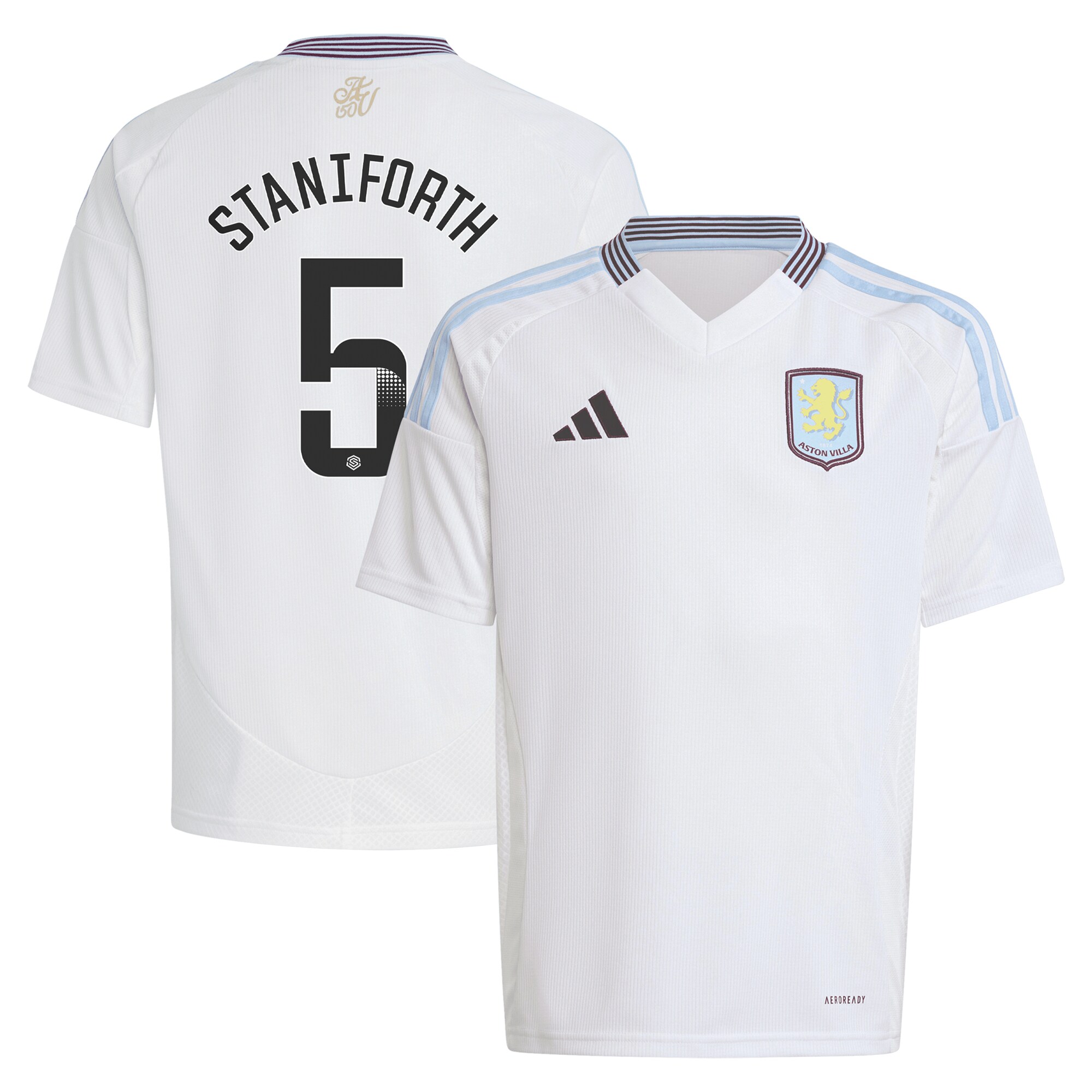 aston villa wsl adidas away shirt 2024-25 – kids with staniforth 5 printing Collection - Official Aston Villa Kits