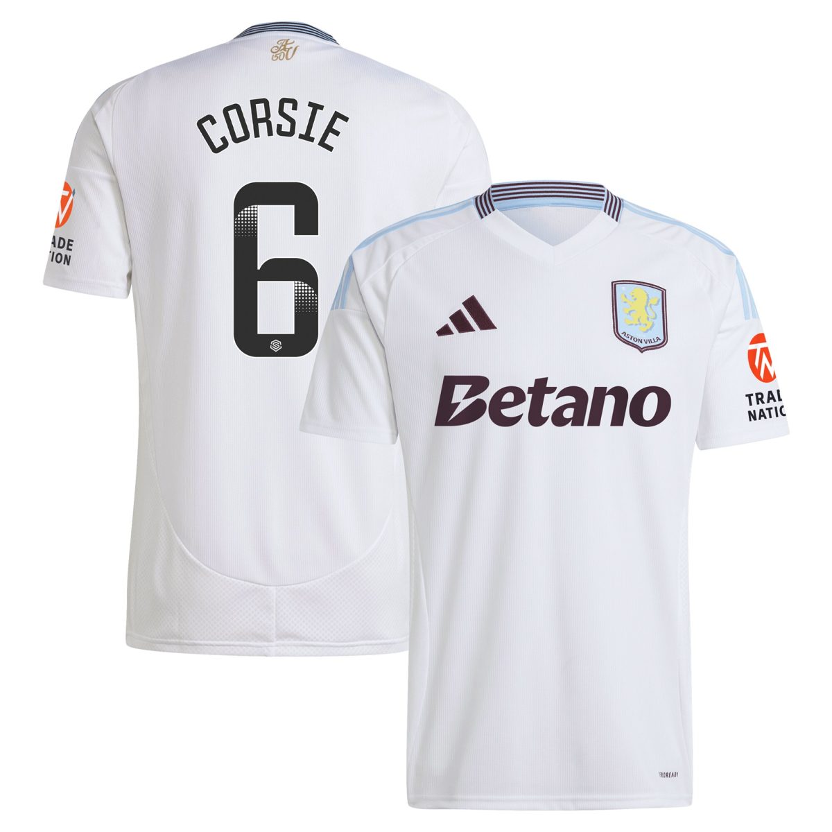 aston villa wsl adidas away shirt 2024-25 with corsie 6 printing Collection - Official Aston Villa Kits