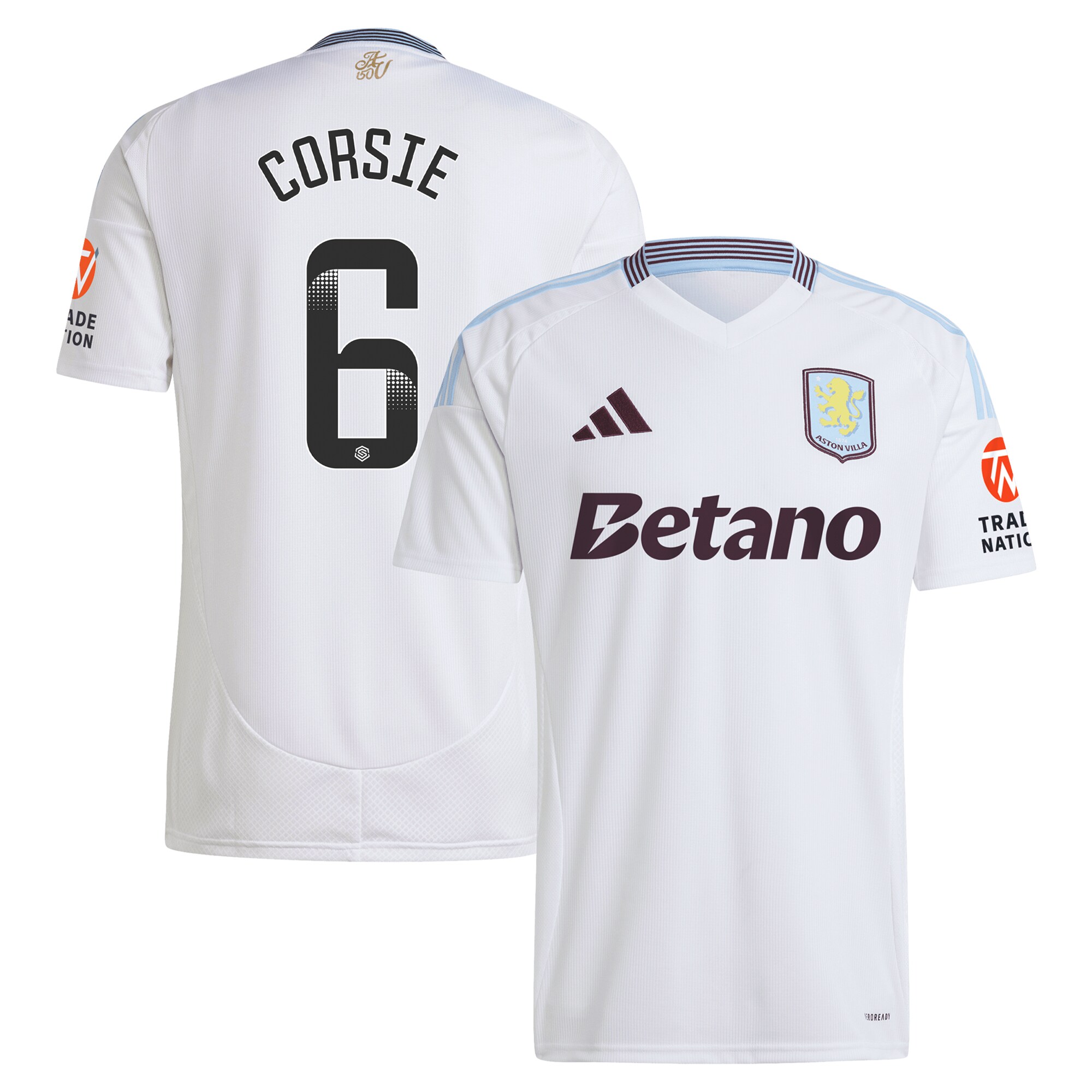 aston villa wsl adidas away shirt 2024-25 with corsie 6 printing Collection - Official Aston Villa Kits