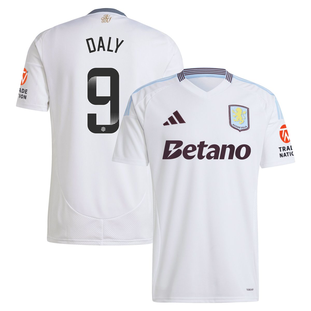 aston villa wsl adidas away shirt 2024-25 with daly 9 printing Collection - Official Aston Villa Kits