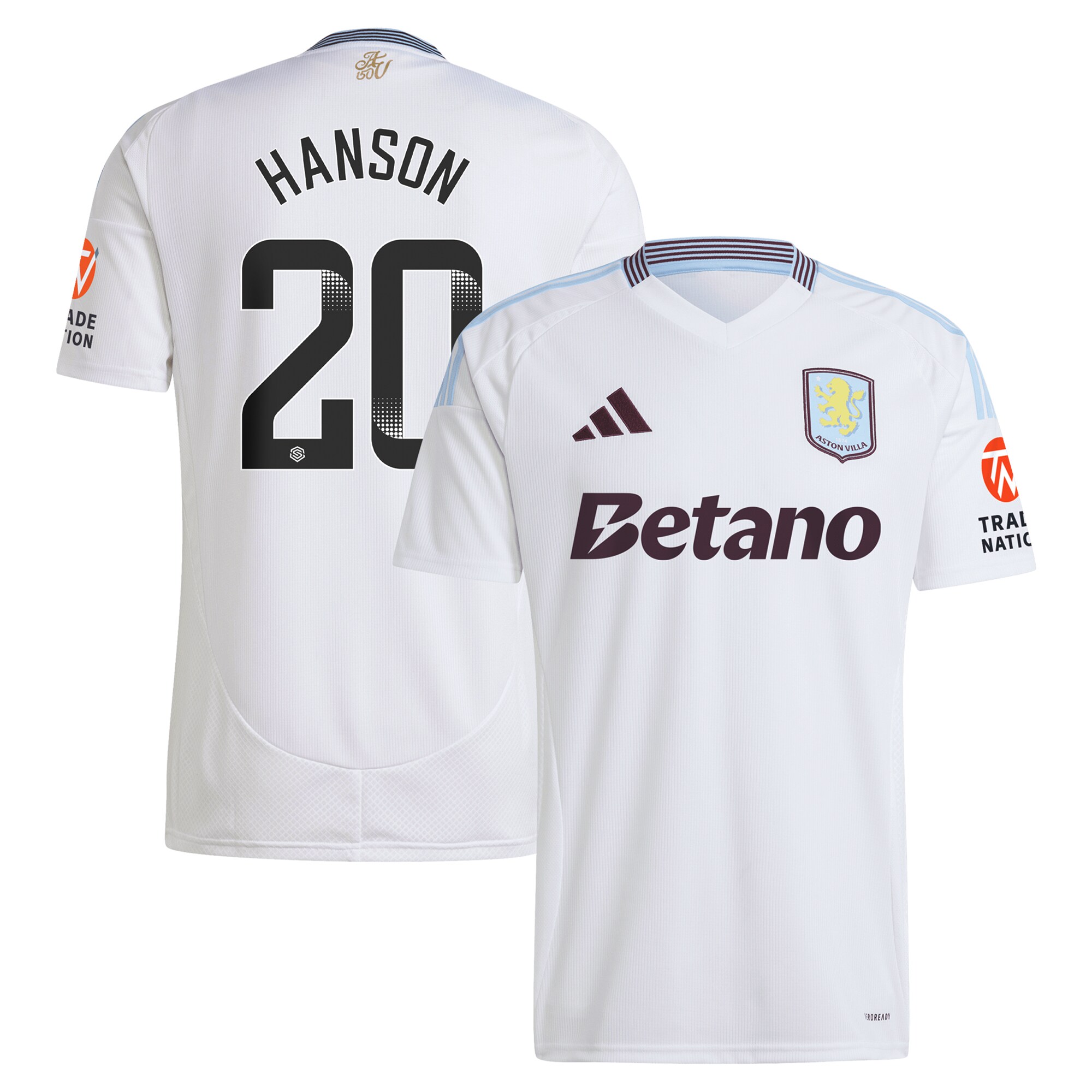 aston villa wsl adidas away shirt 2024-25 with hanson 20 printing Collection - Official Aston Villa Kits