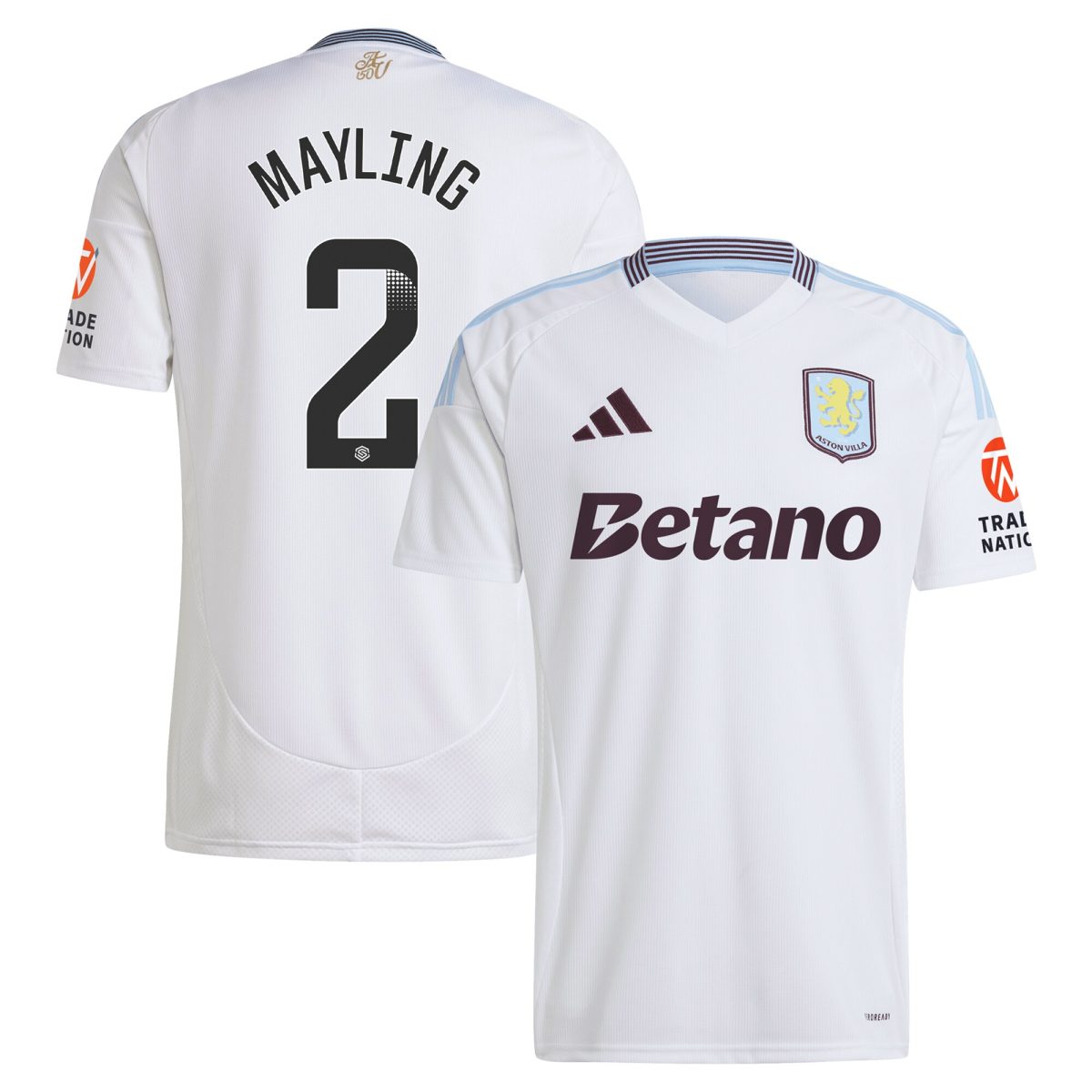 aston villa wsl adidas away shirt 2024-25 with mayling 2 printing Collection - Official Aston Villa Kits