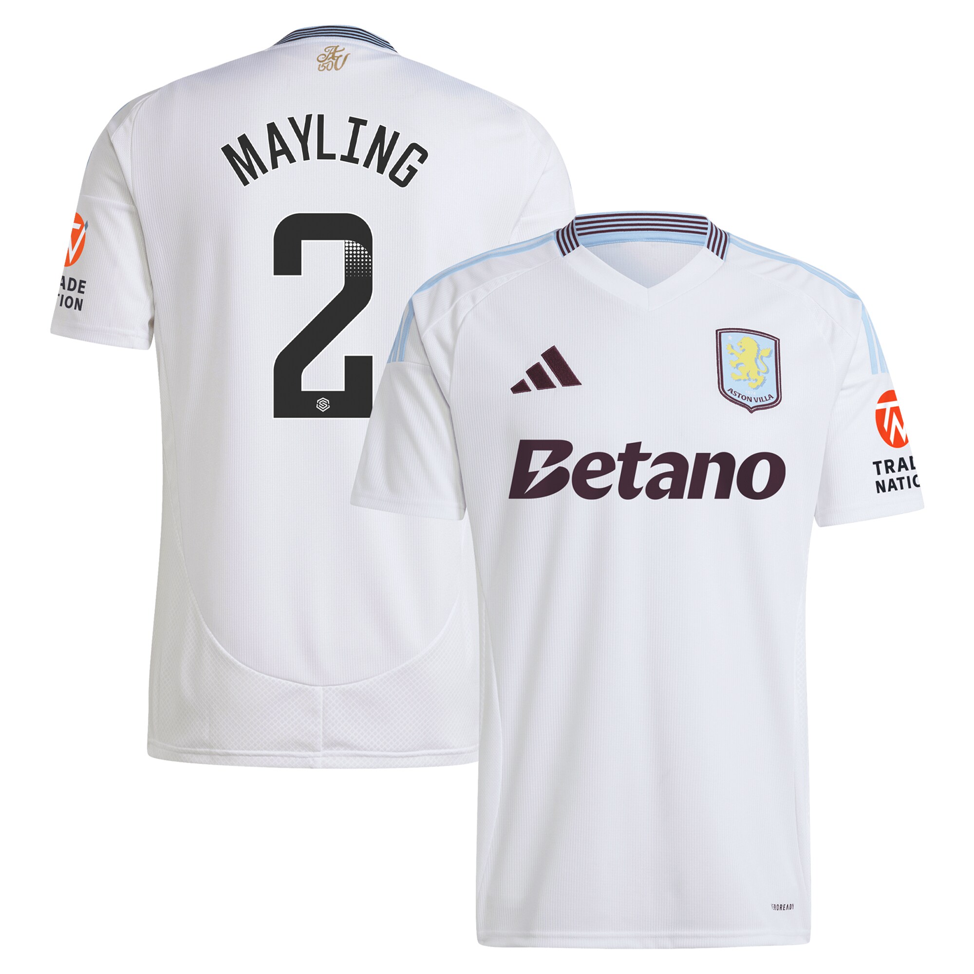 aston villa wsl adidas away shirt 2024-25 with mayling 2 printing Collection - Official Aston Villa Kits