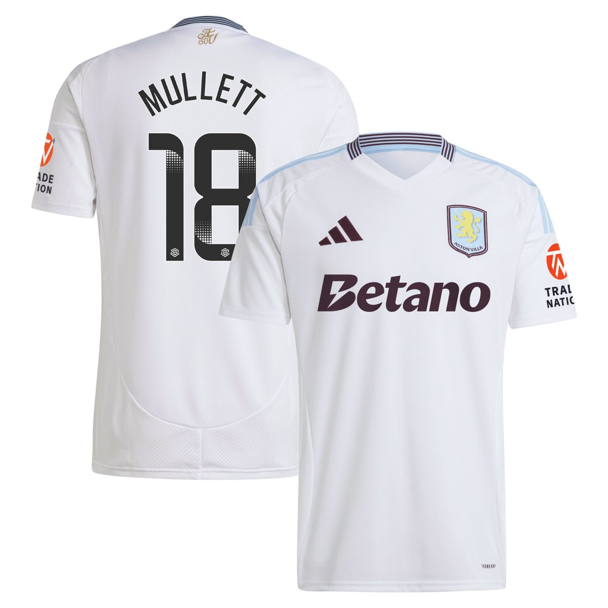 aston villa wsl adidas away shirt 2024-25 with mullett 18 printing Collection - Official Aston Villa Kits