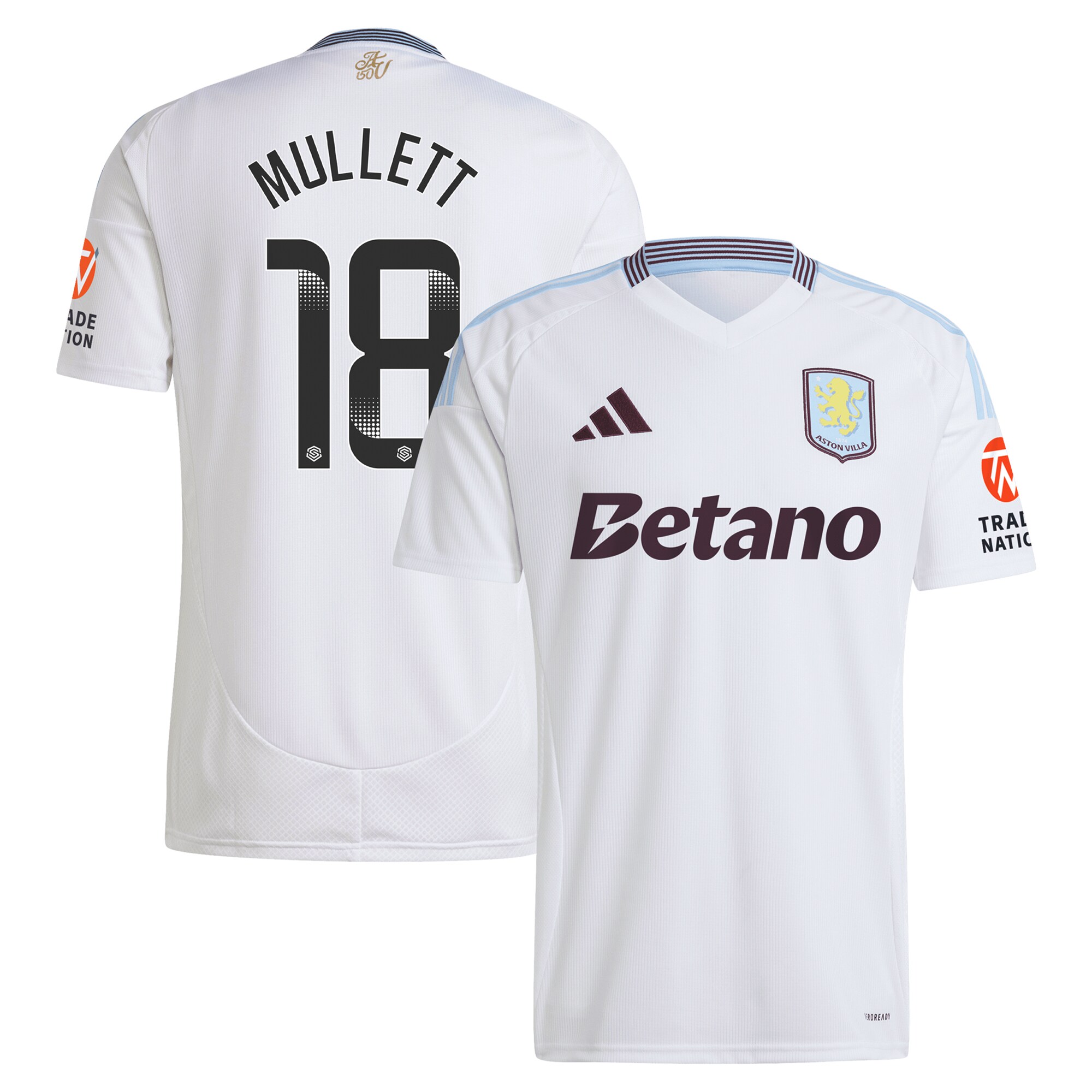 aston villa wsl adidas away shirt 2024-25 with mullett 18 printing Collection - Official Aston Villa Kits