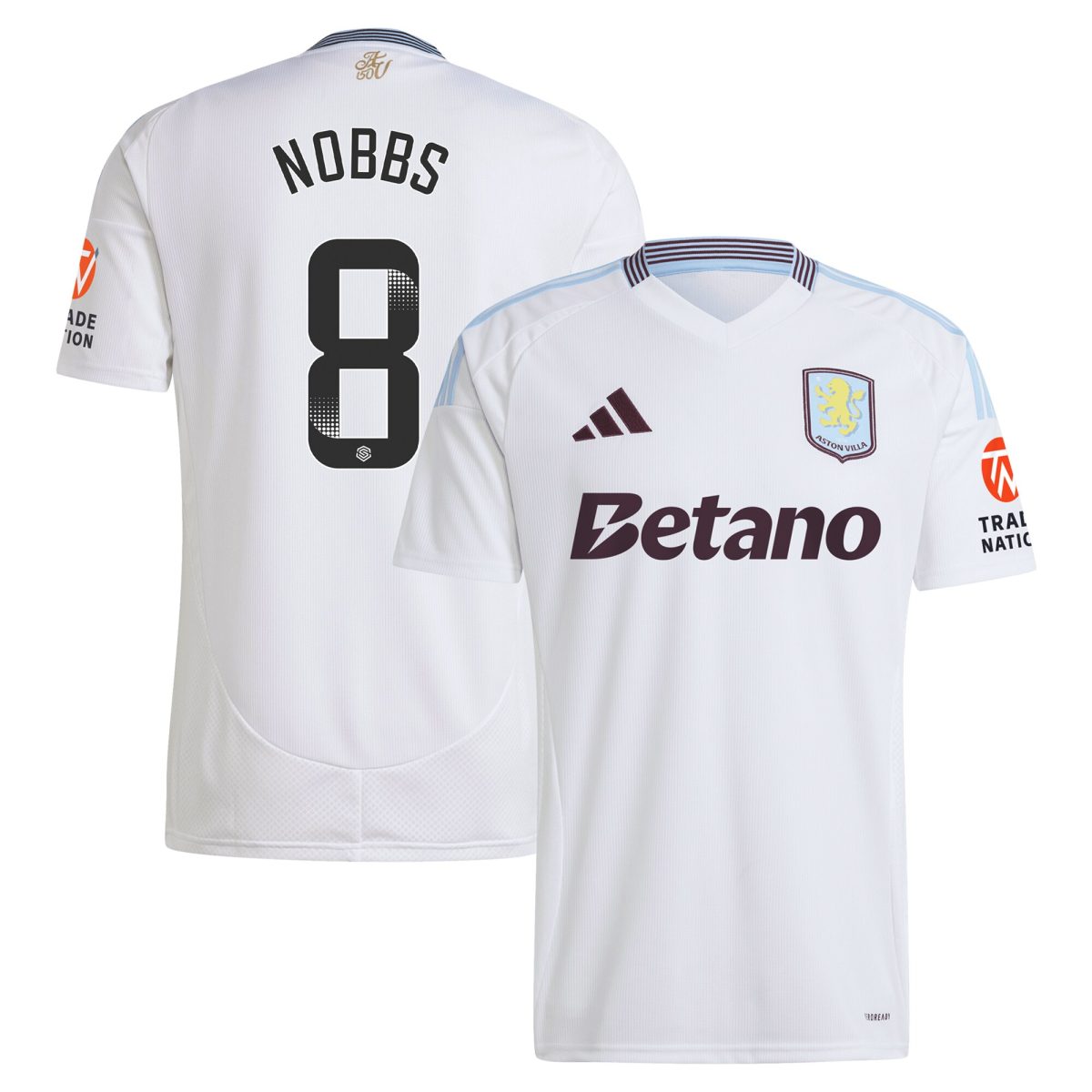 aston villa wsl adidas away shirt 2024-25 with nobbs 8 printing Collection - Official Aston Villa Kits