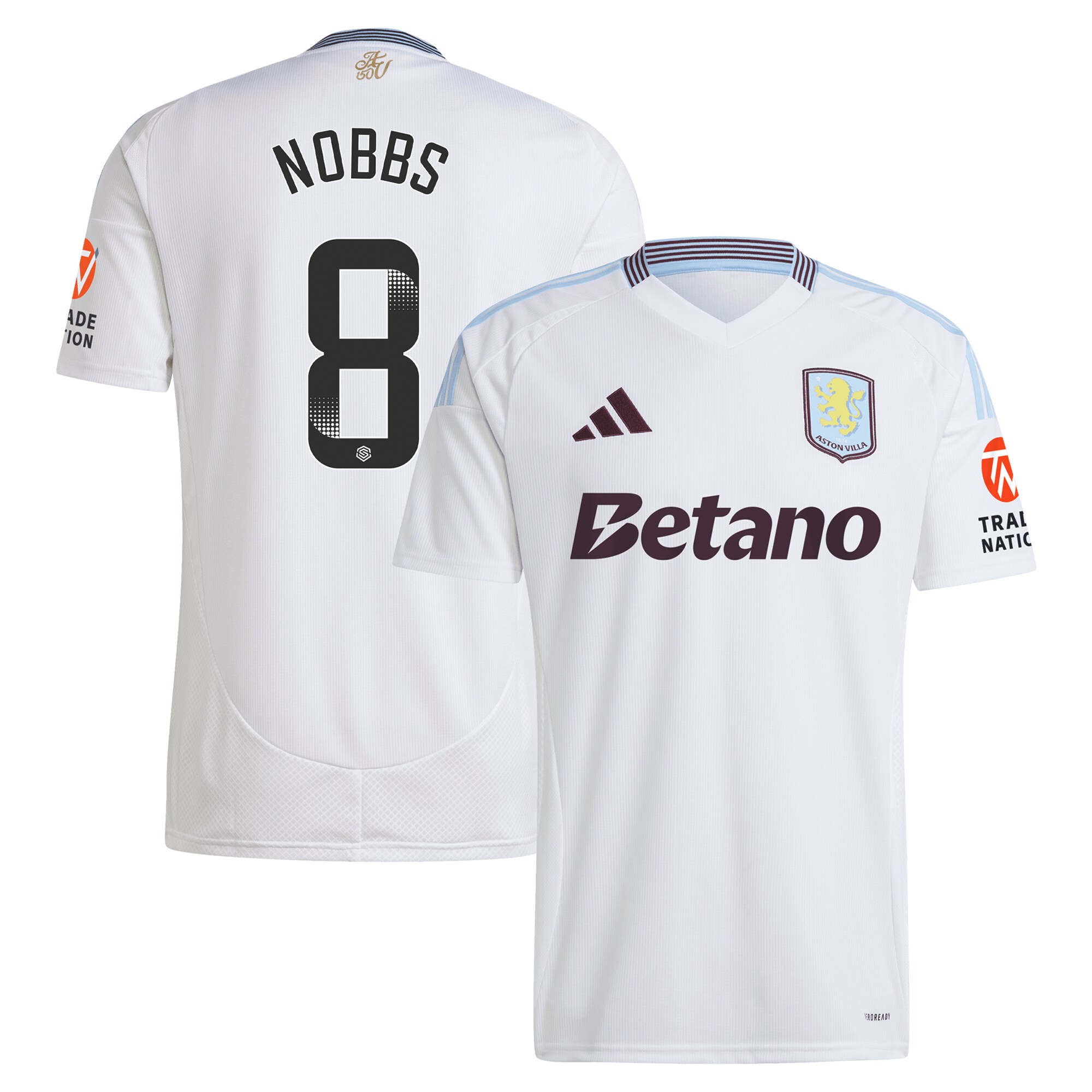 aston villa wsl adidas away shirt 2024-25 with nobbs 8 printing Collection - Official Aston Villa Kits