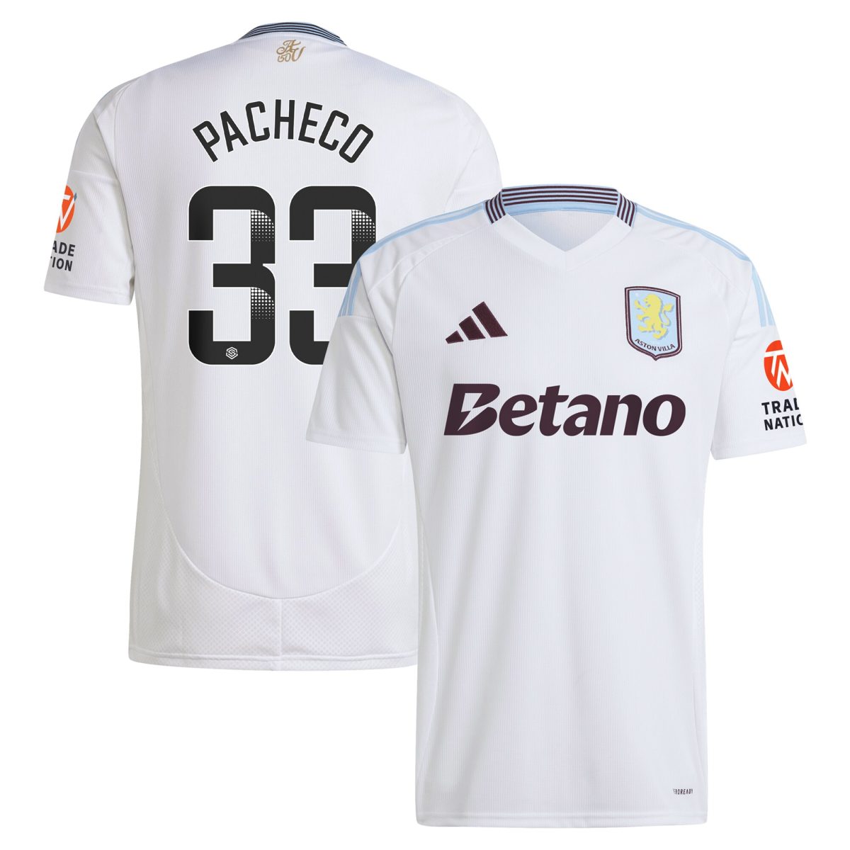 aston villa wsl adidas away shirt 2024-25 with pacheco 33 printing Collection - Official Aston Villa Kits