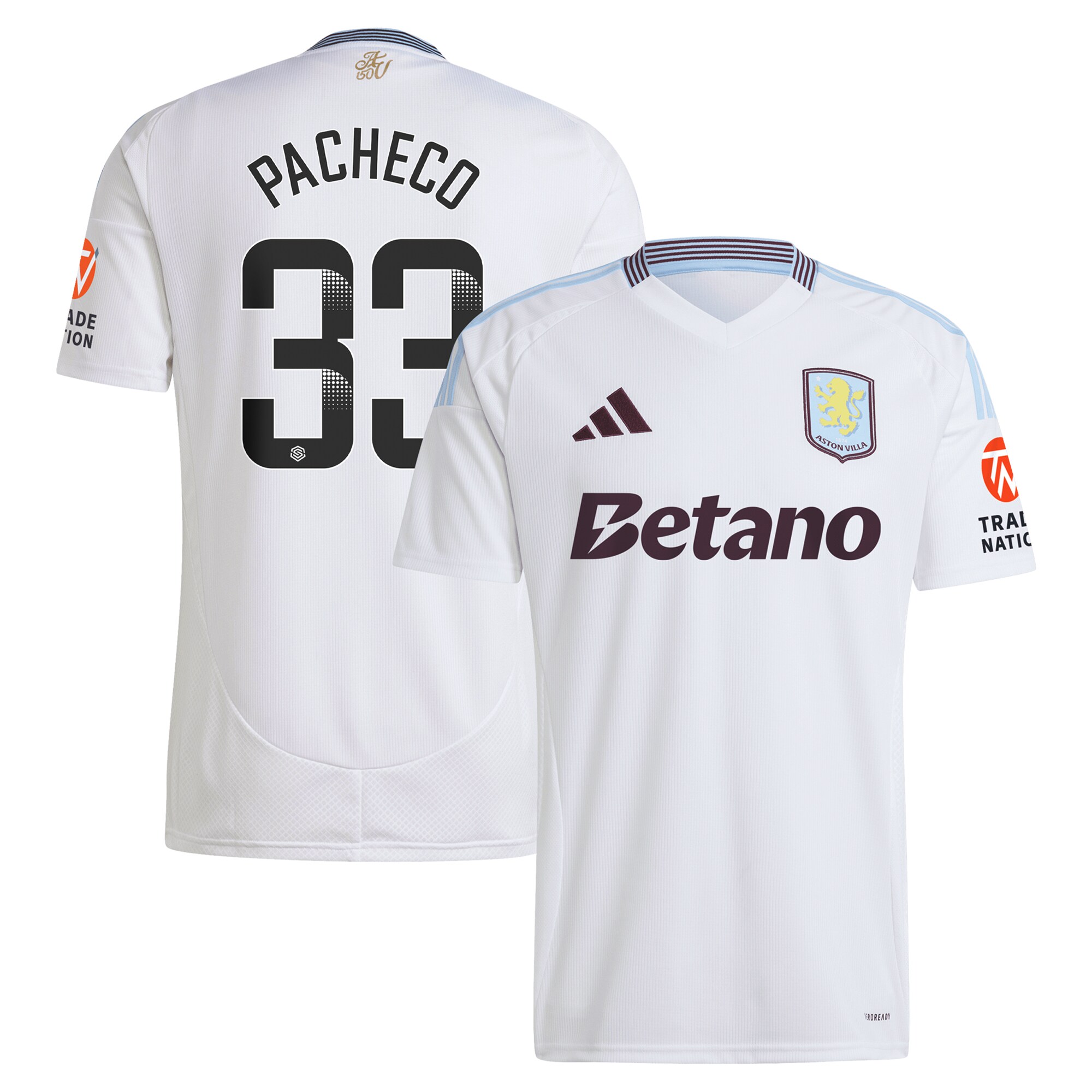 aston villa wsl adidas away shirt 2024-25 with pacheco 33 printing Collection - Official Aston Villa Kits