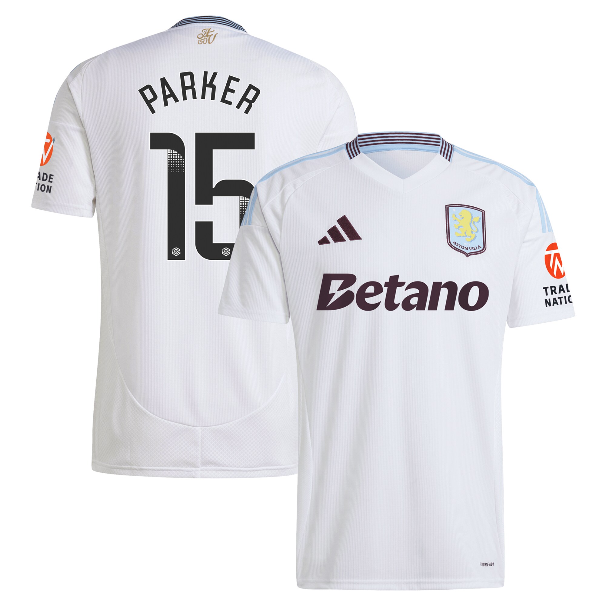 aston villa wsl adidas away shirt 2024-25 with parker 15 printing Collection - Official Aston Villa Kits