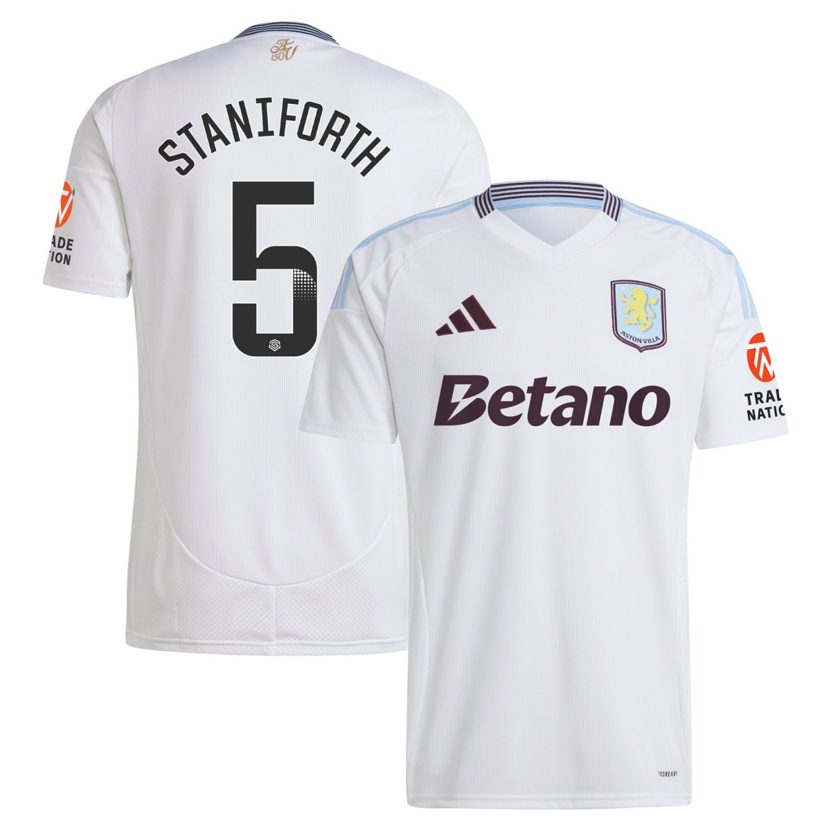 aston villa wsl adidas away shirt 2024-25 with staniforth 5 printing Collection - Official Aston Villa Kits