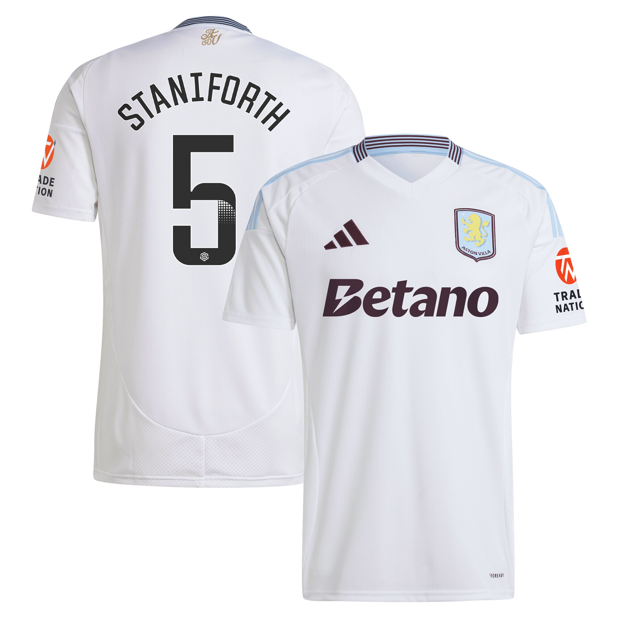 aston villa wsl adidas away shirt 2024-25 with staniforth 5 printing Collection - Official Aston Villa Kits