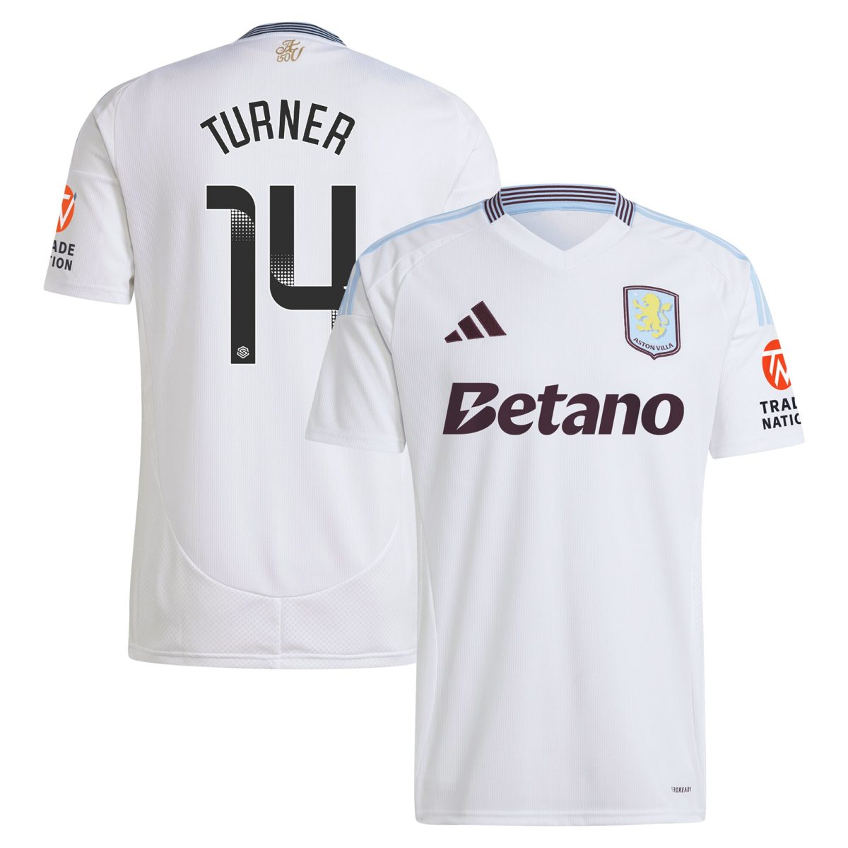 aston villa wsl adidas away shirt 2024-25 with turner 14 printing Collection - Official Aston Villa Kits