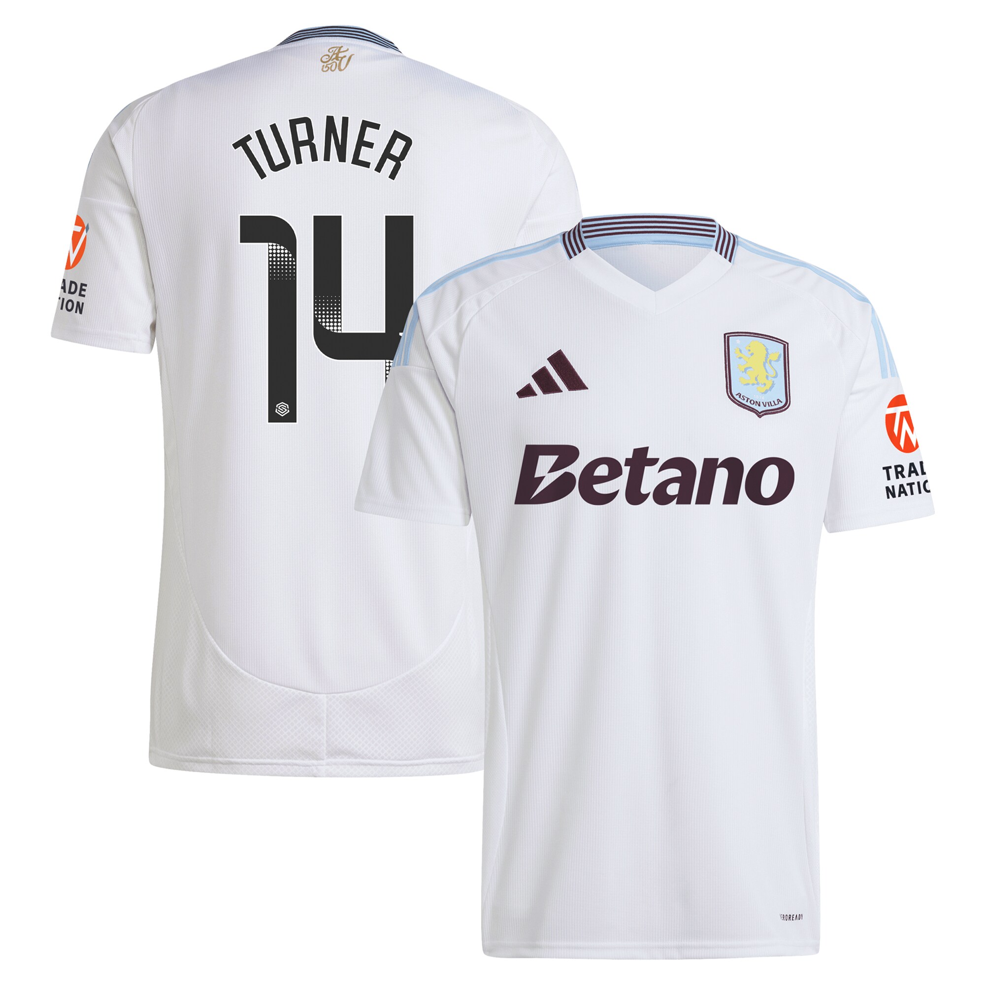 aston villa wsl adidas away shirt 2024-25 with turner 14 printing Collection - Official Aston Villa Kits