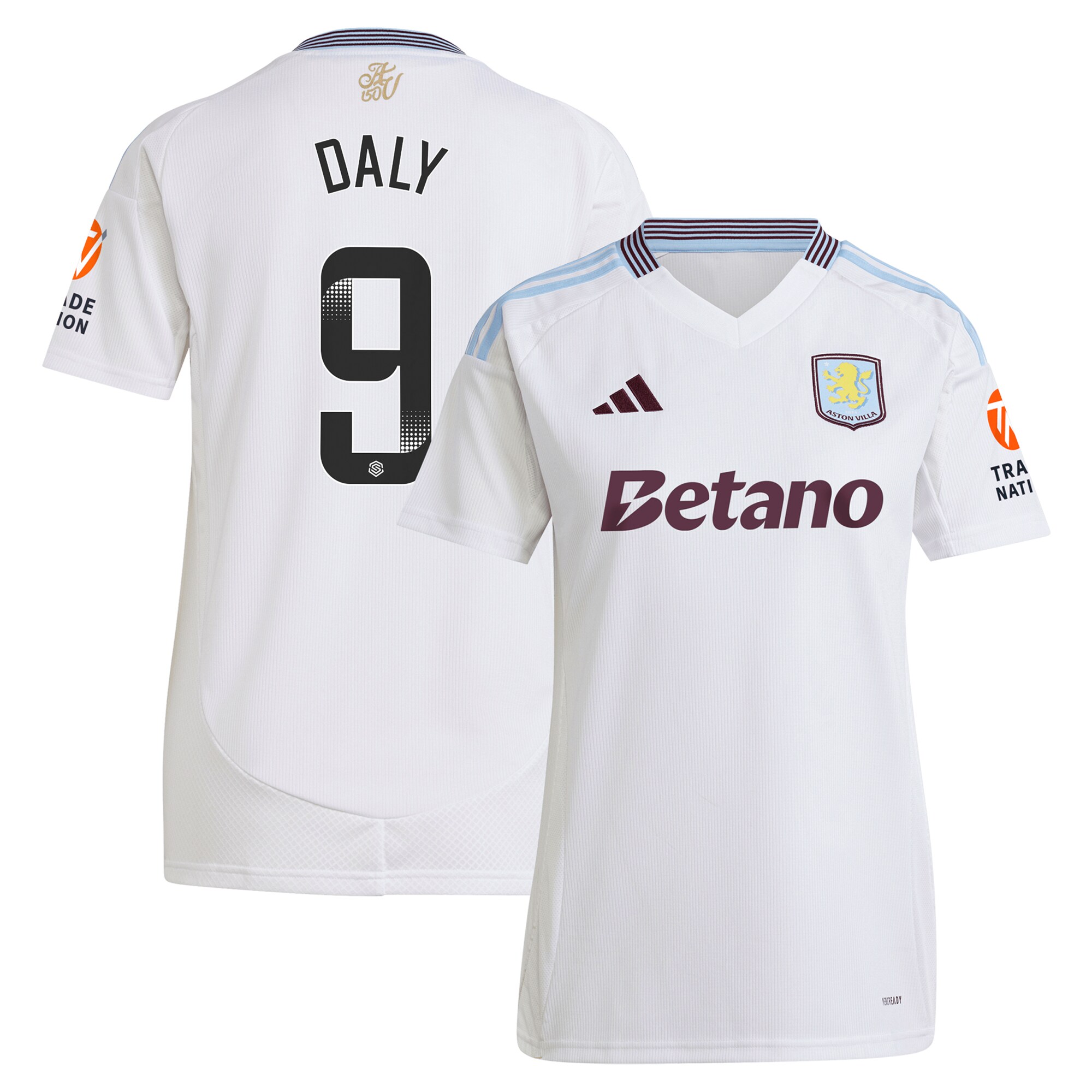 aston villa wsl adidas away shirt 2024-25 – womens with daly 9 printing Collection - Official Aston Villa Kits