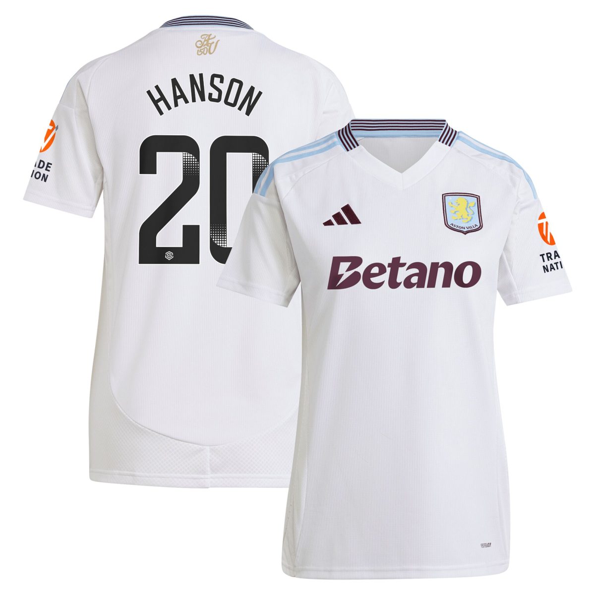 aston villa wsl adidas away shirt 2024-25 – womens with hanson 20 printing Collection - Official Aston Villa Kits