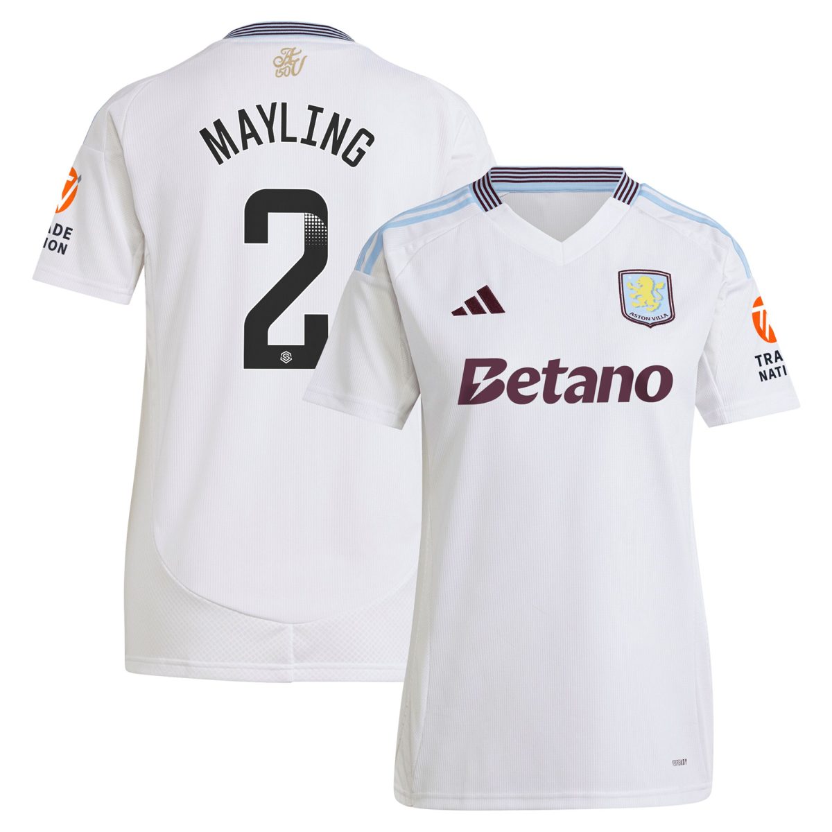 aston villa wsl adidas away shirt 2024-25 – womens with mayling 2 printing Collection - Official Aston Villa Kits