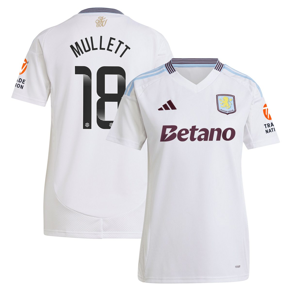 aston villa wsl adidas away shirt 2024-25 – womens with mullett 18 printing Collection - Official Aston Villa Kits