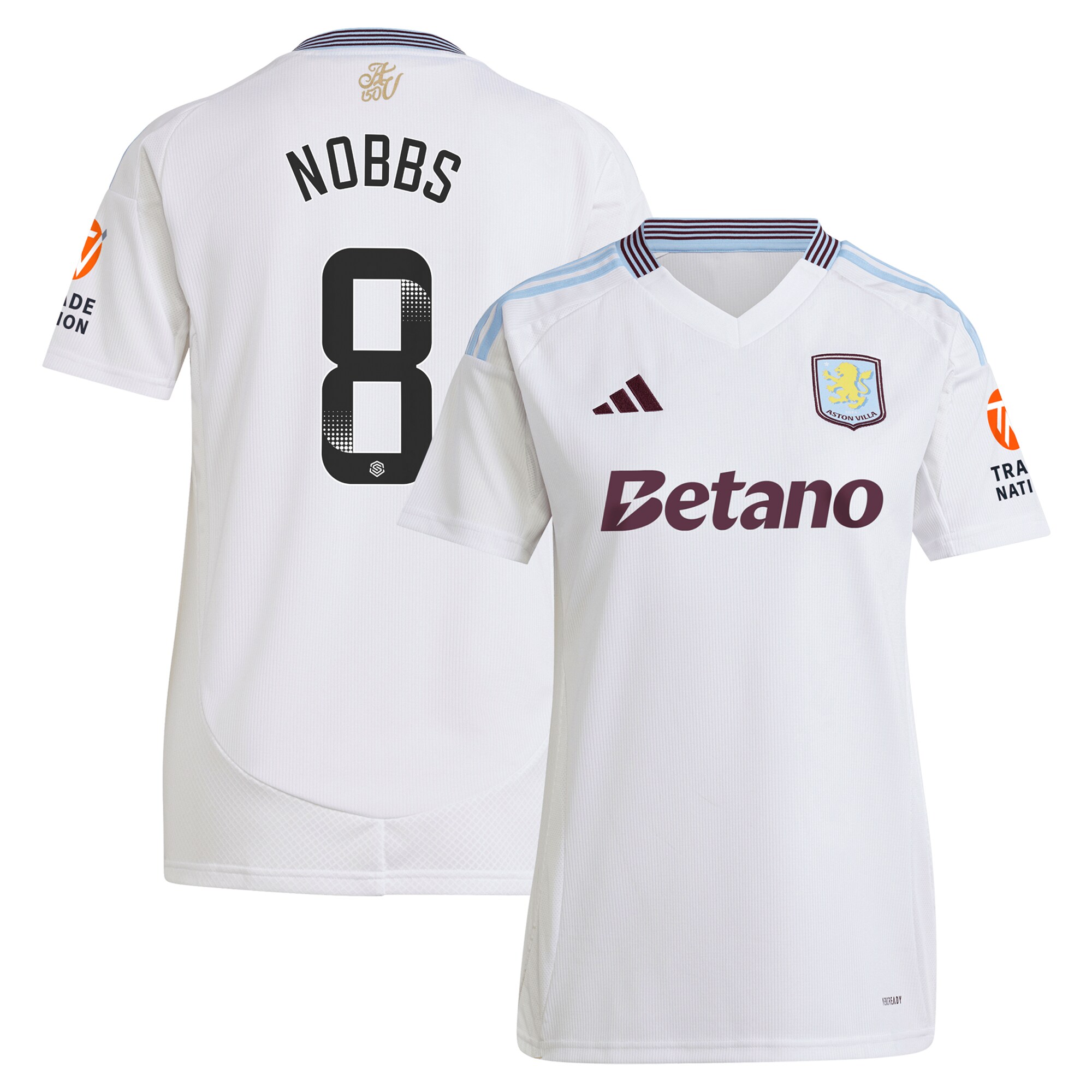 aston villa wsl adidas away shirt 2024-25 – womens with nobbs 8 printing Collection - Official Aston Villa Kits