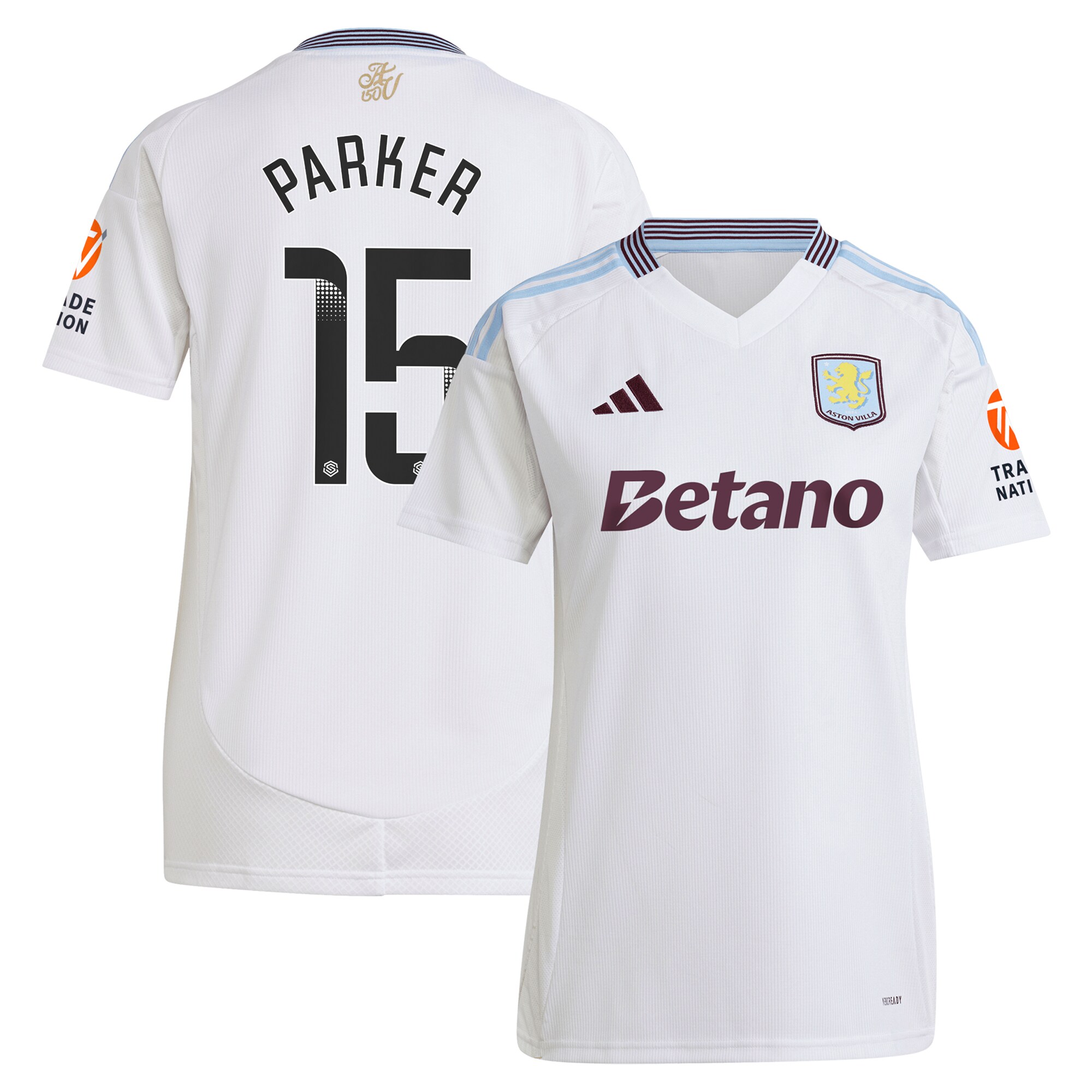 aston villa wsl adidas away shirt 2024-25 – womens with parker 15 printing Collection - Official Aston Villa Kits