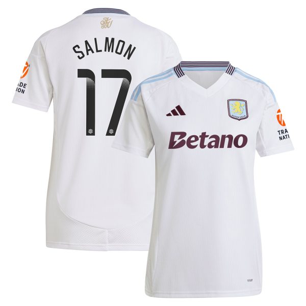 aston villa wsl adidas away shirt 2024-25 – womens with salmon 17 printing Collection - Official Aston Villa Kits