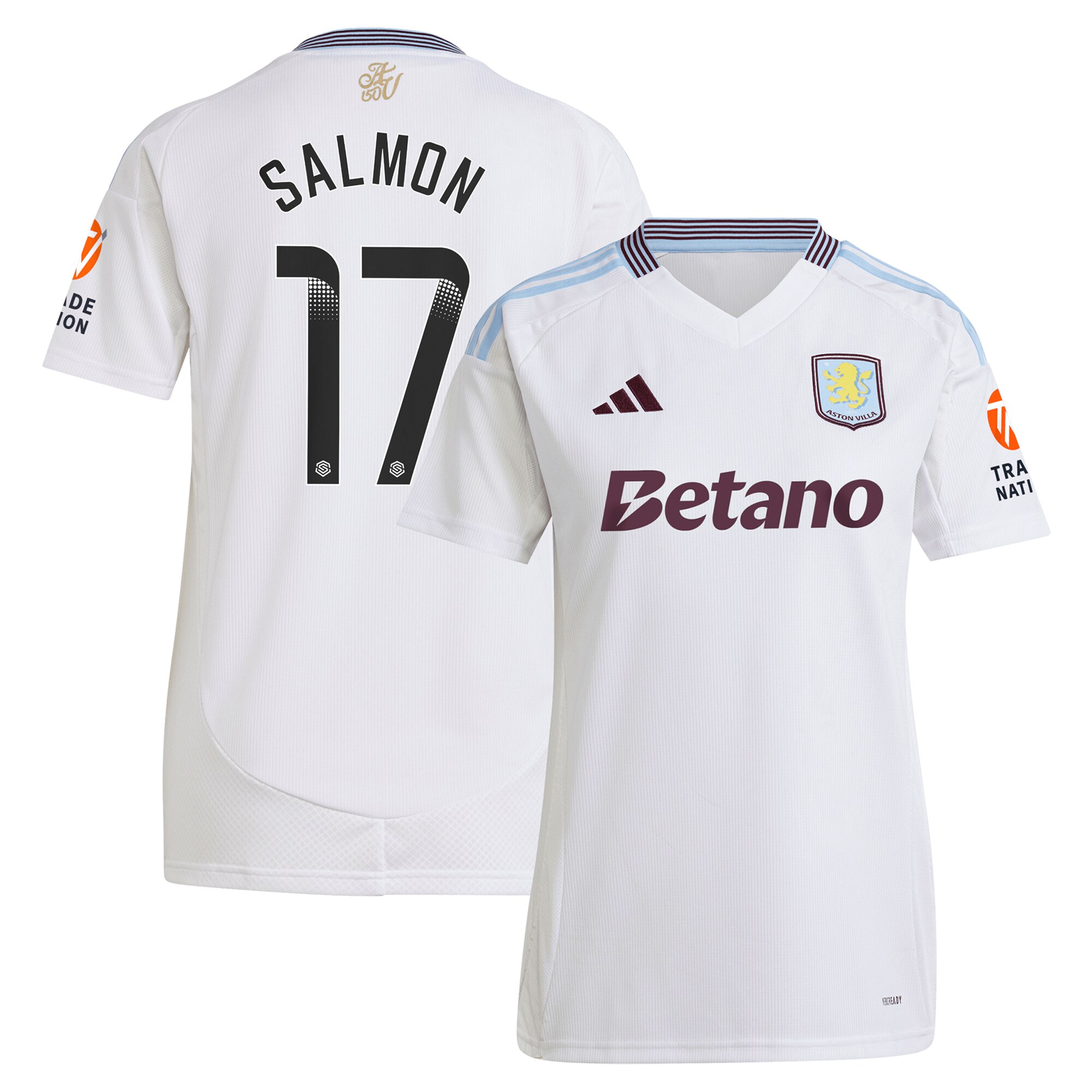 aston villa wsl adidas away shirt 2024-25 – womens with salmon 17 printing Collection - Official Aston Villa Kits
