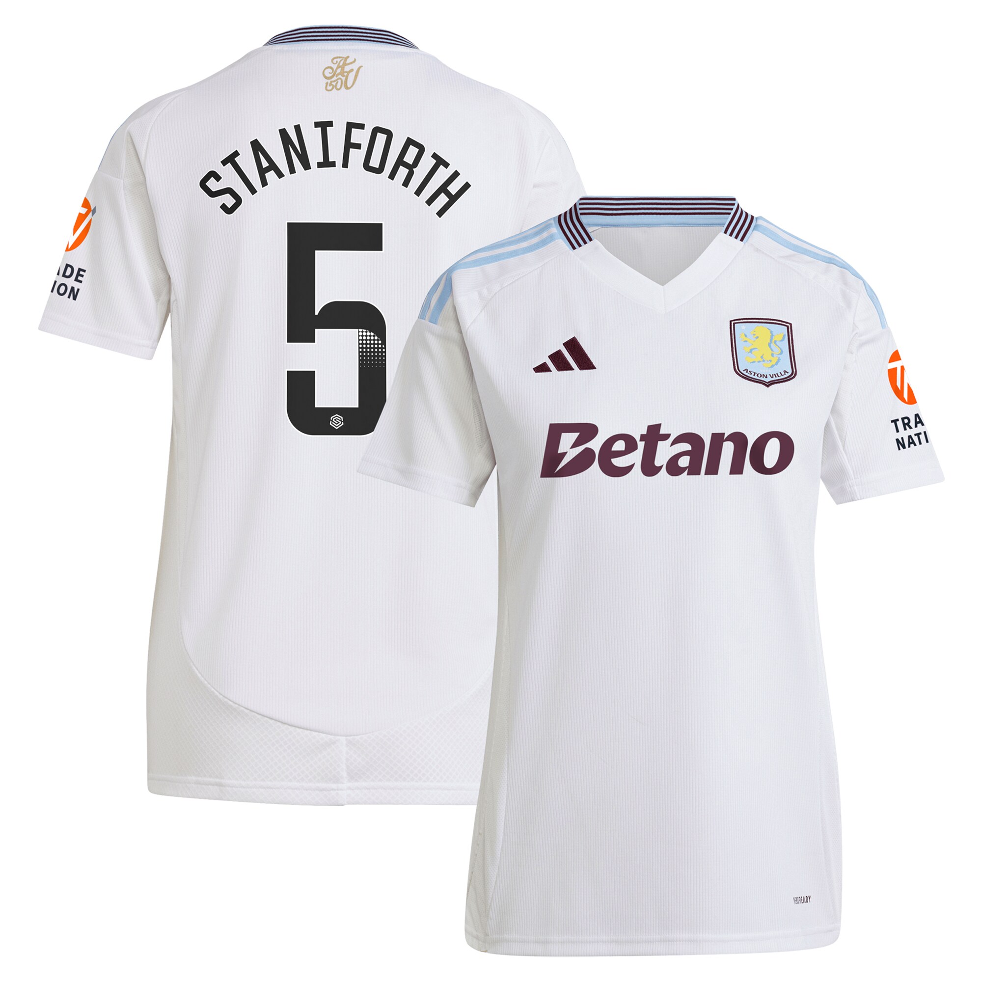 aston villa wsl adidas away shirt 2024-25 – womens with staniforth 5 printing Collection - Official Aston Villa Kits