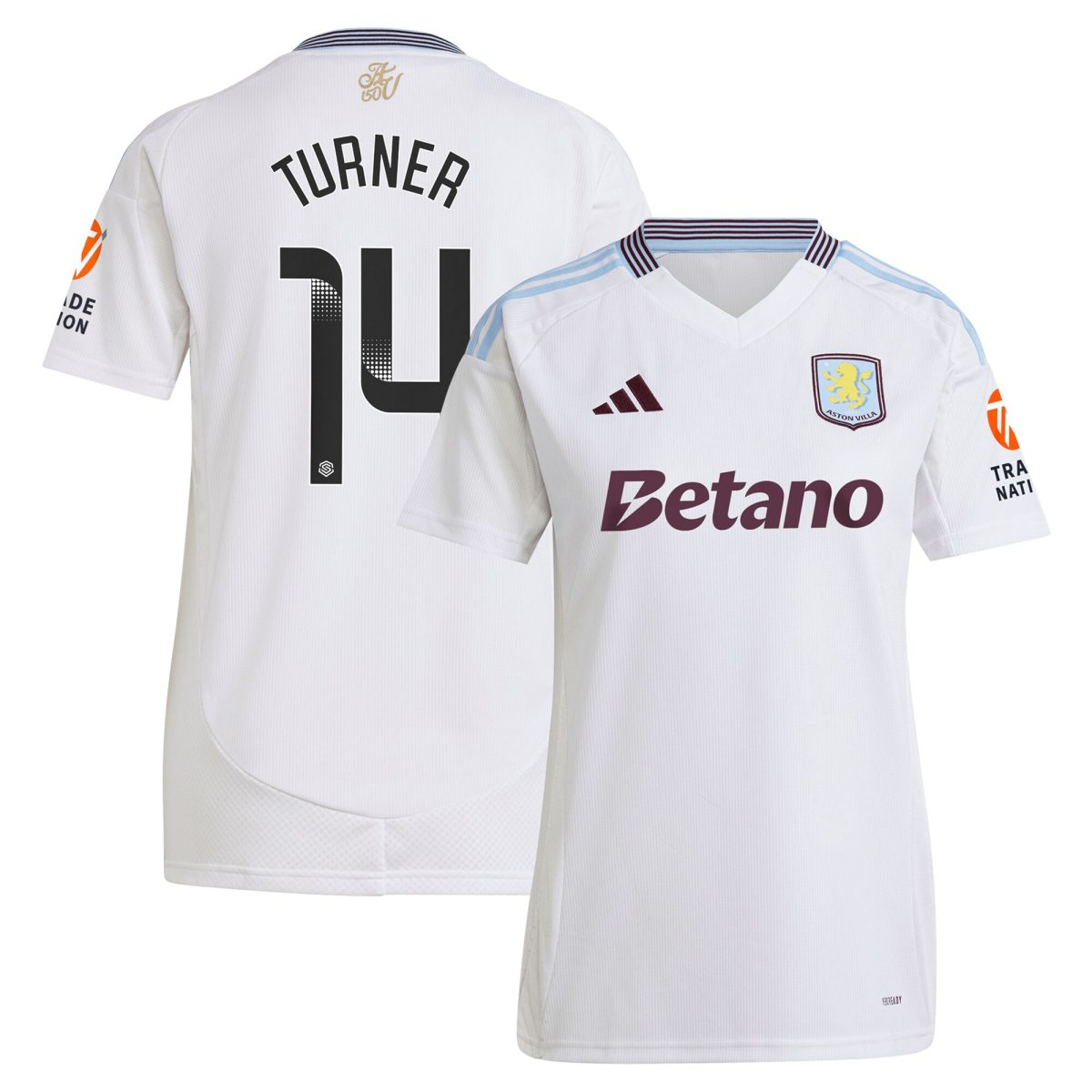 aston villa wsl adidas away shirt 2024-25 – womens with turner 14 printing Collection - Official Aston Villa Kits